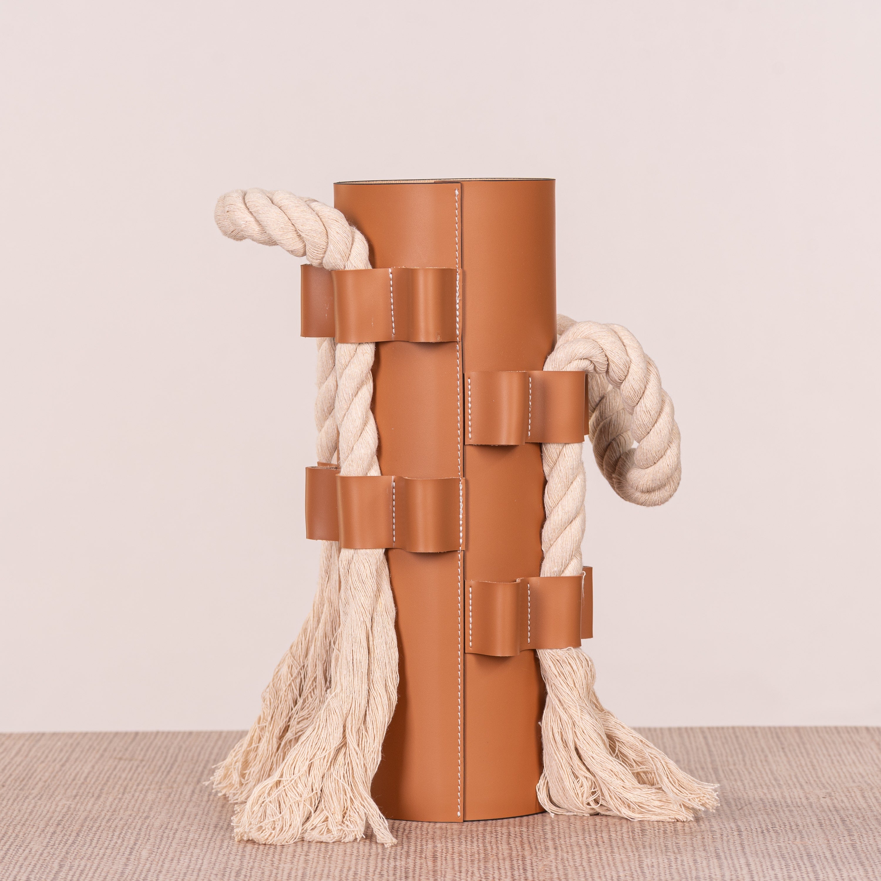 Come Undone (Brown) Faux Leather Vase