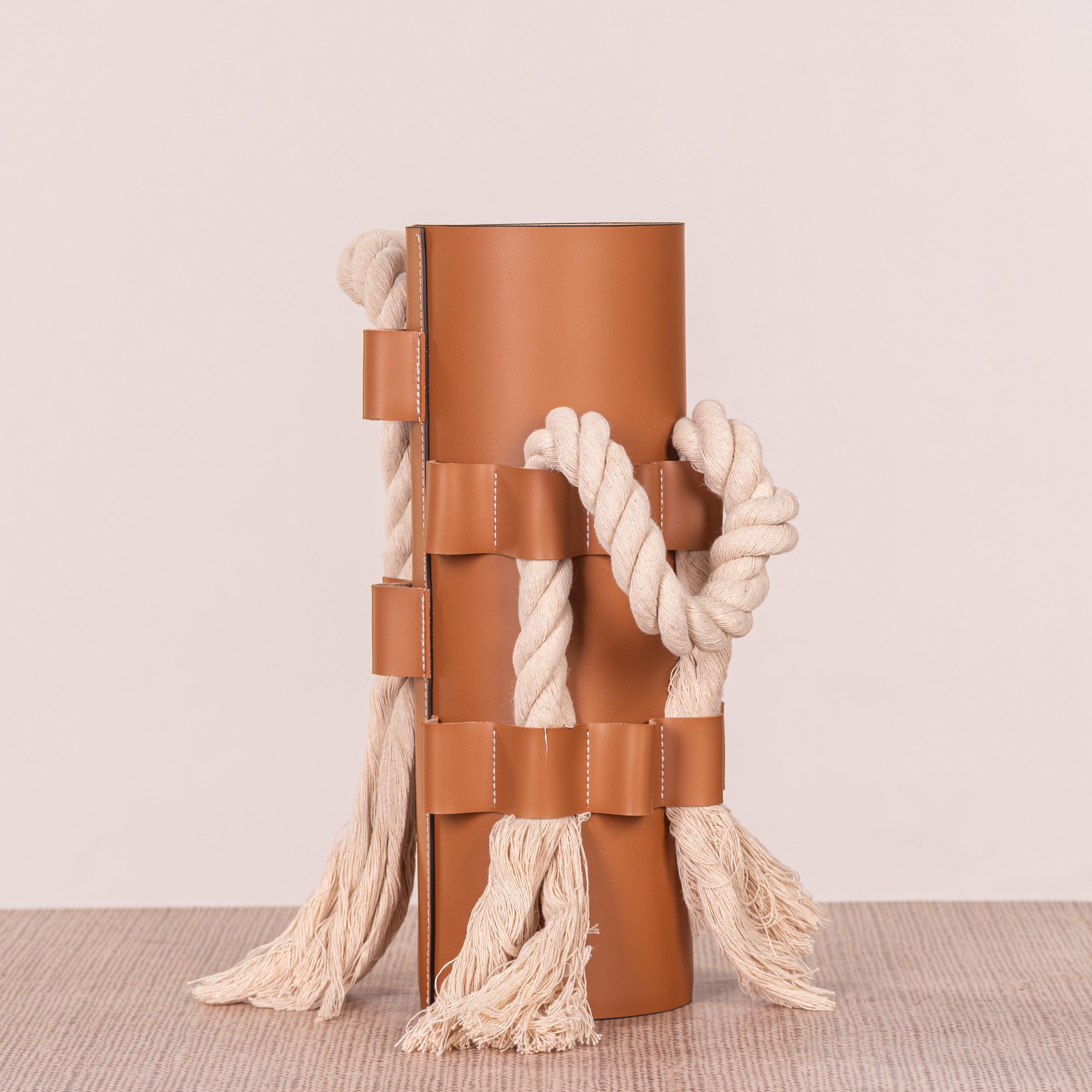 Come Undone (Brown) Faux Leather Vase