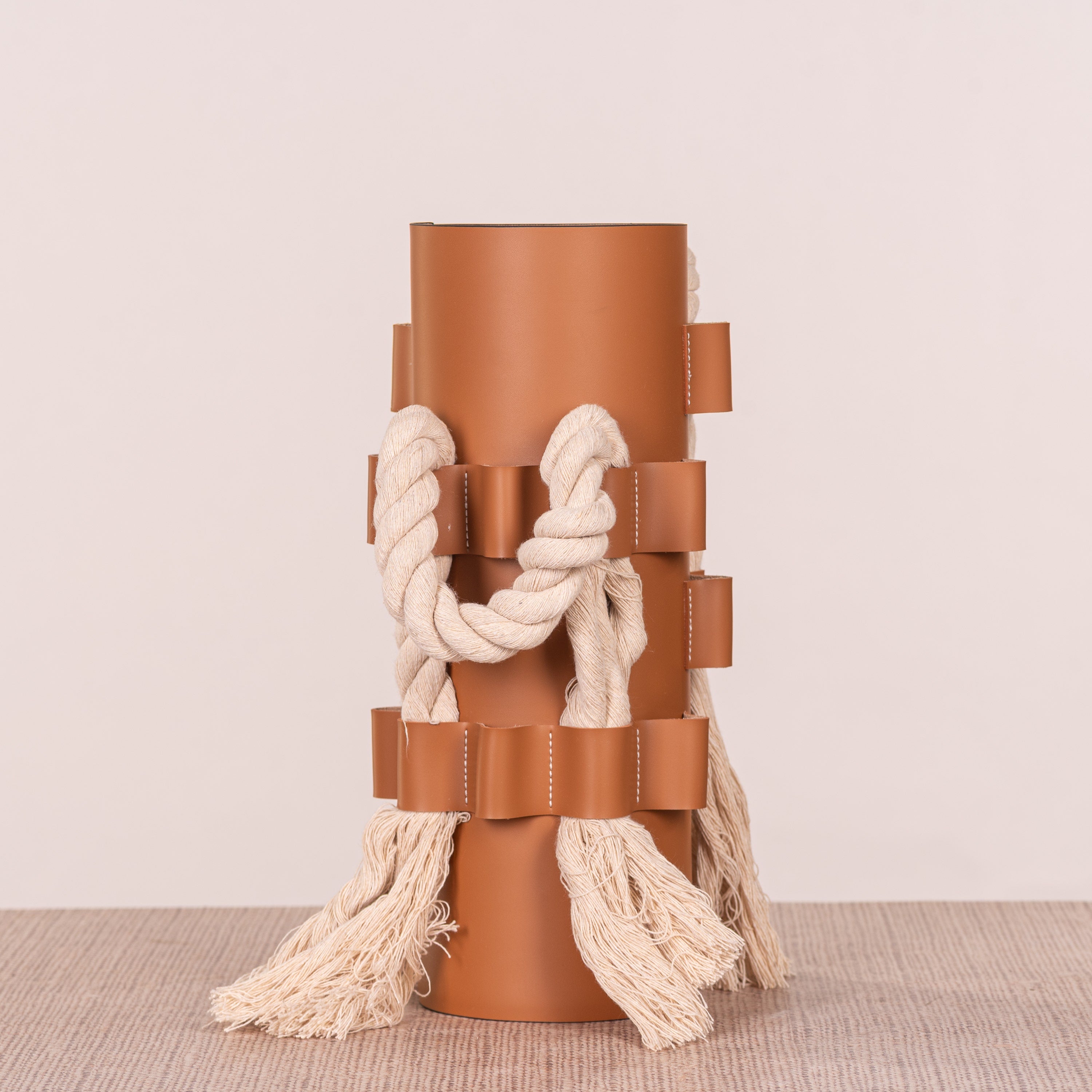 Come Undone (Brown) Faux Leather Vase