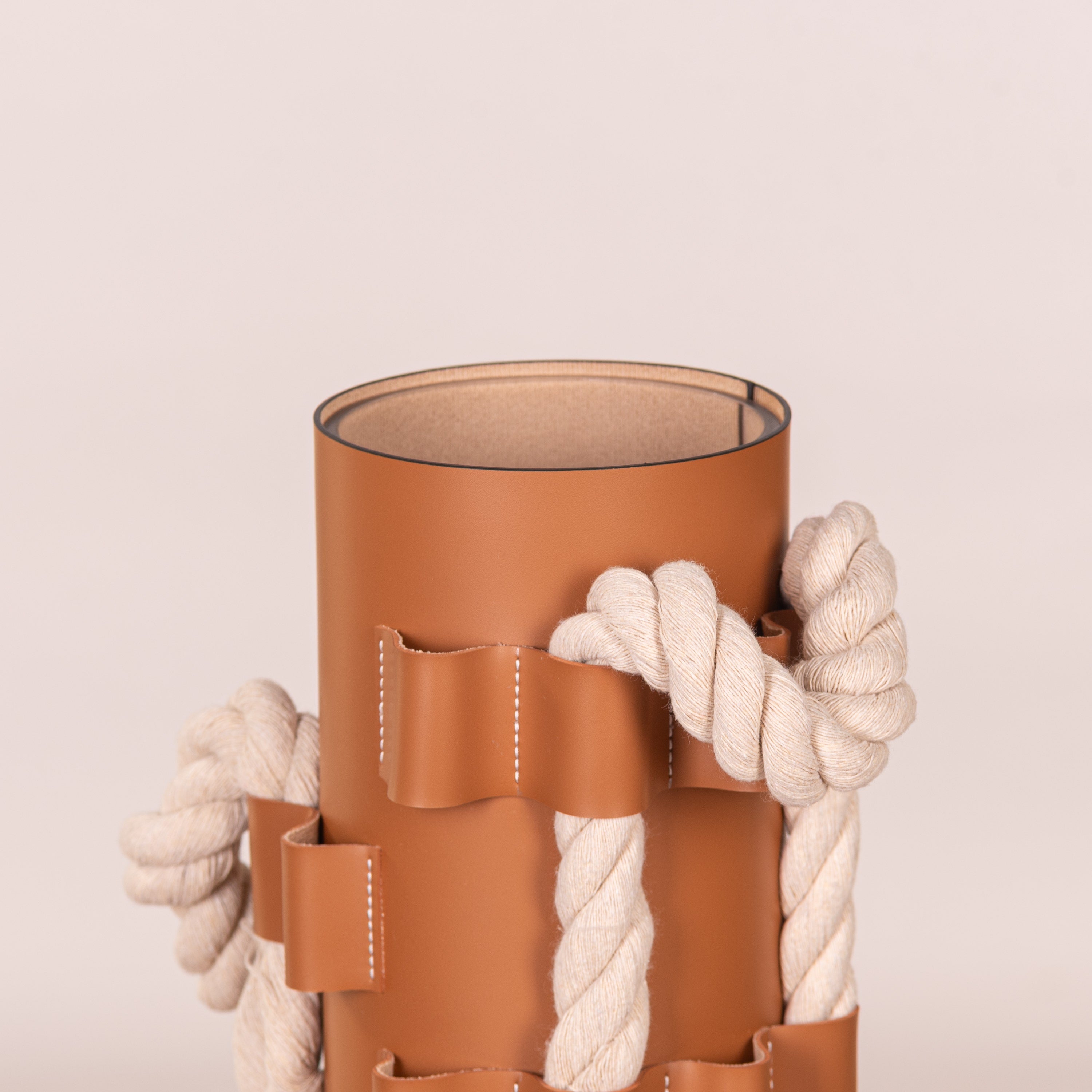 Come Undone (Brown) Faux Leather Vase
