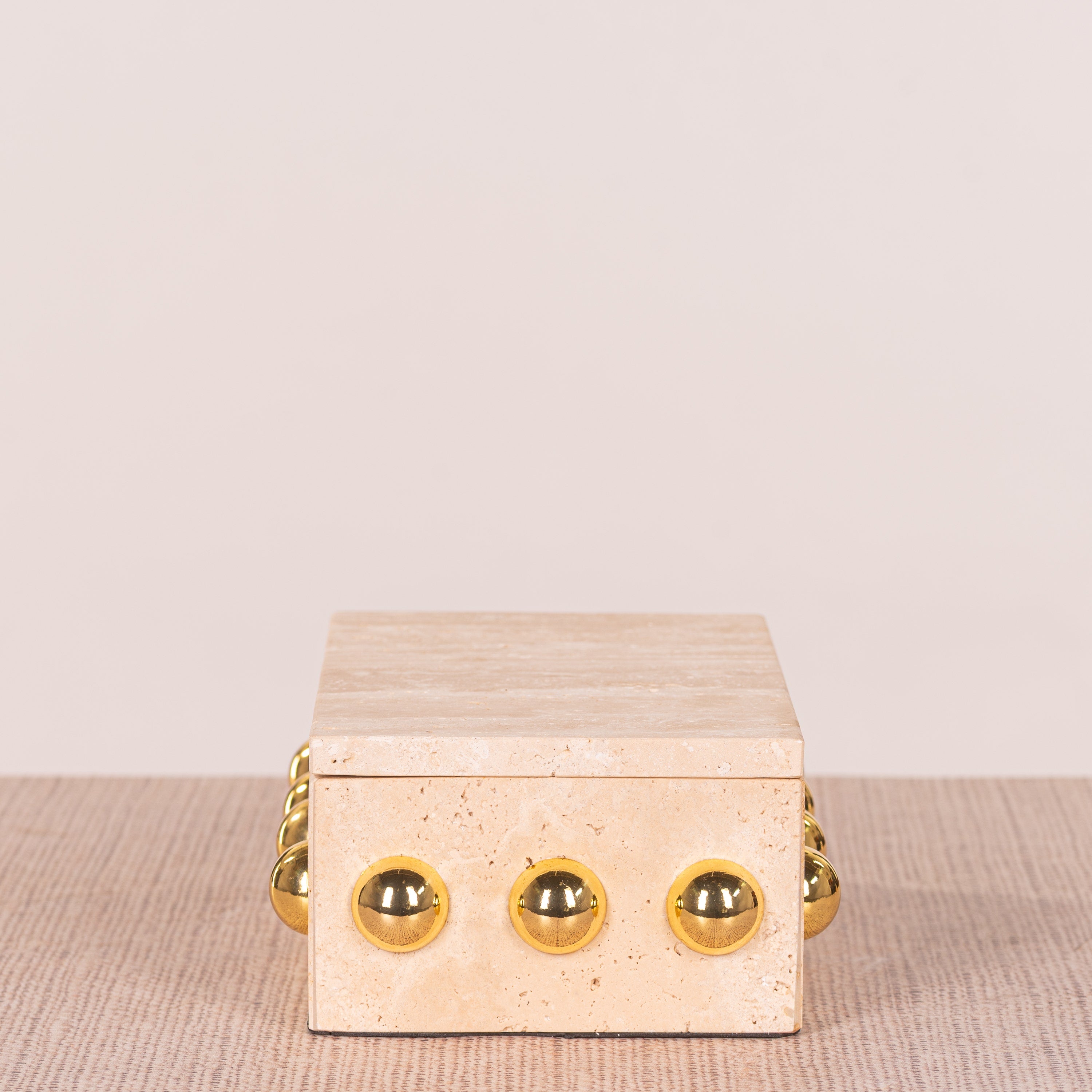 Town Down (Large, Beige, Gold) Marble Decorative Box