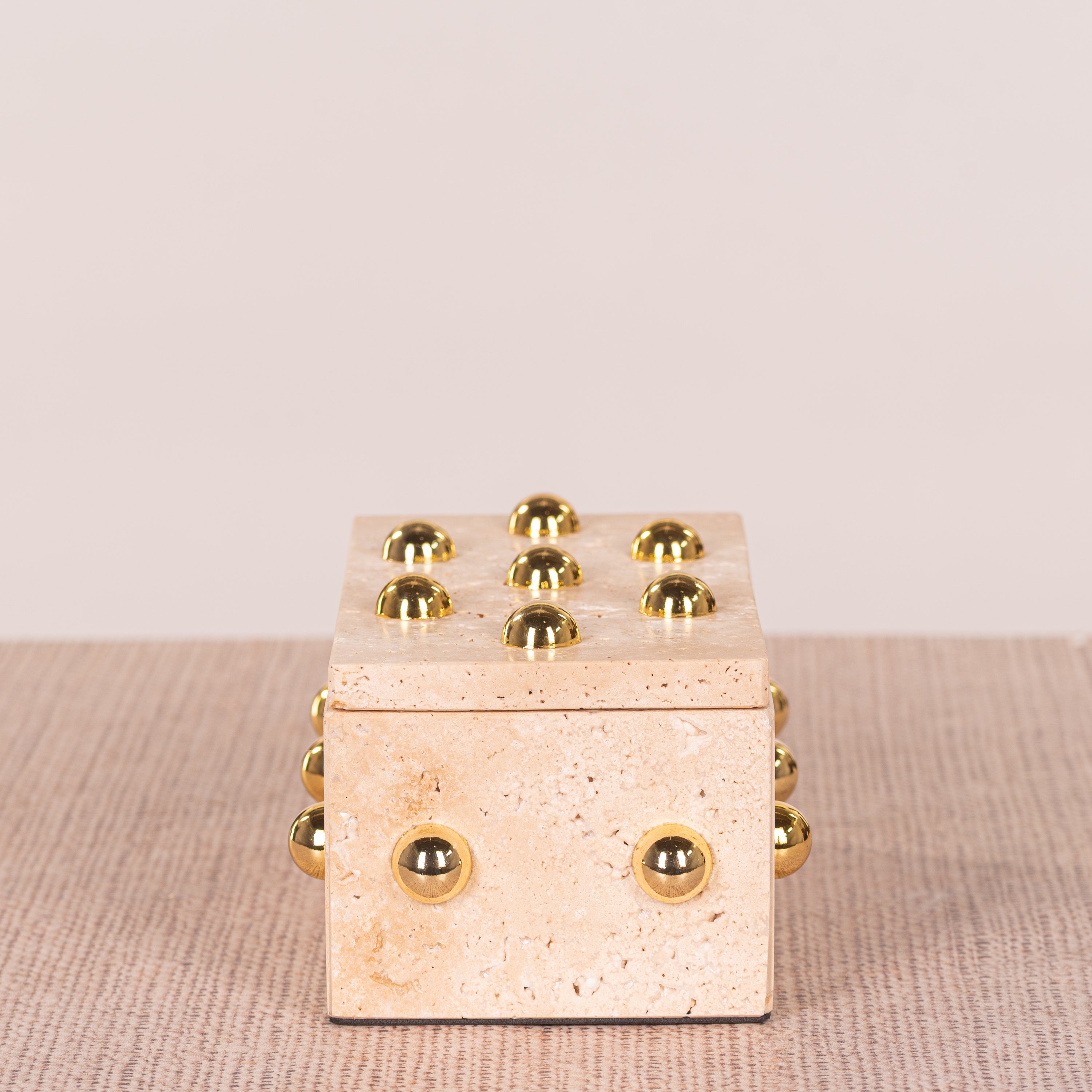 Town Down (Medium, Beige, Gold) Marble Decorative Box