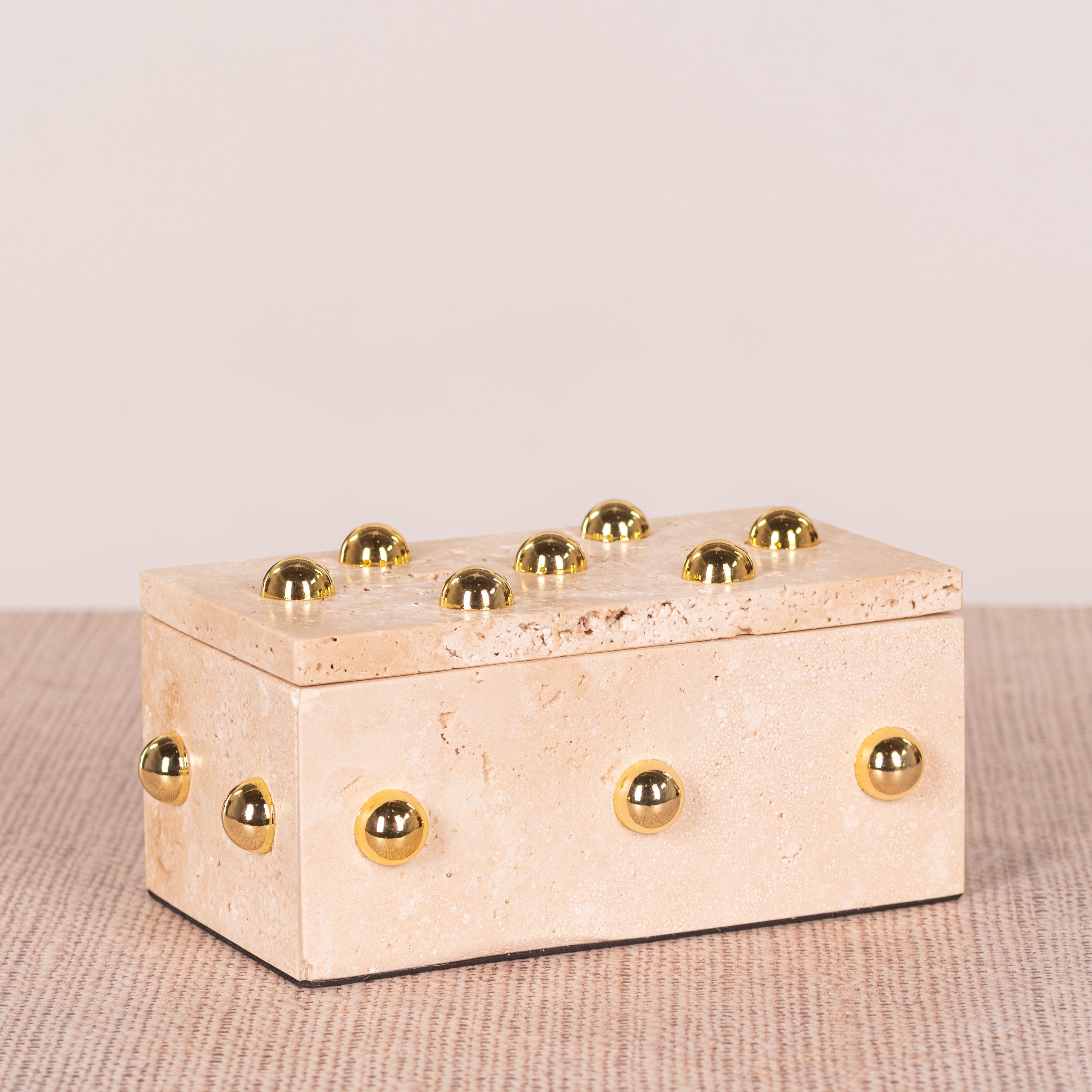 Town Down (Medium, Beige, Gold) Marble Decorative Box