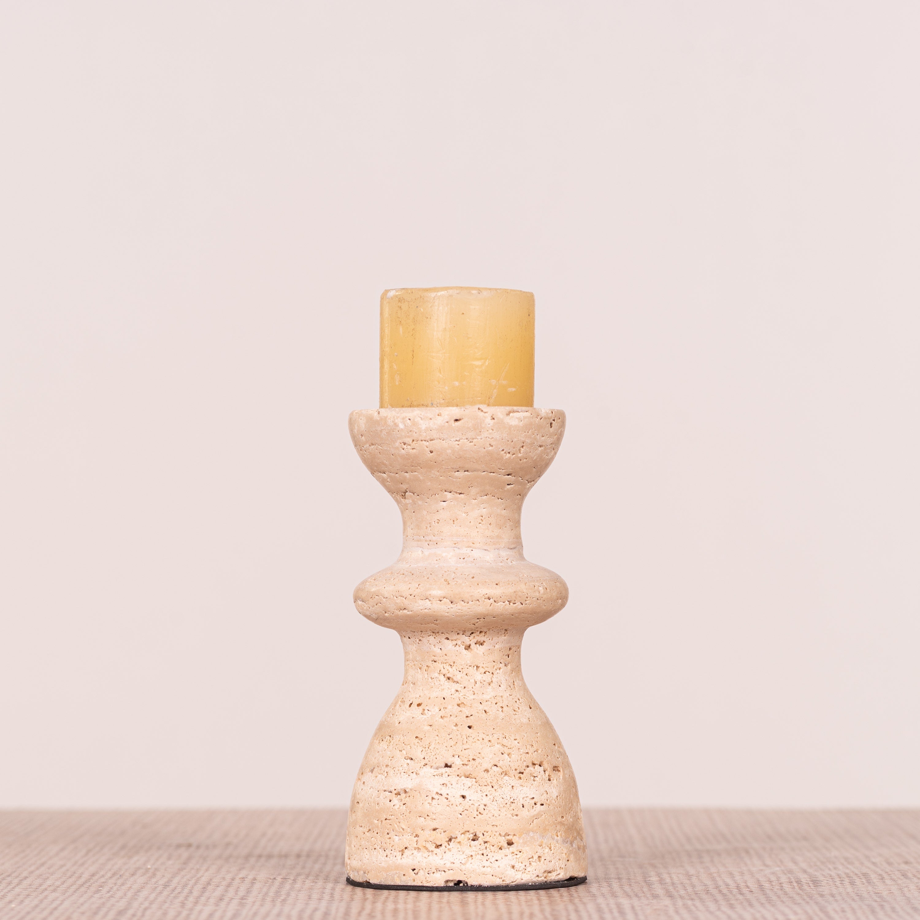 Otherly Love (Medium, Beige) Marble Candle Holder