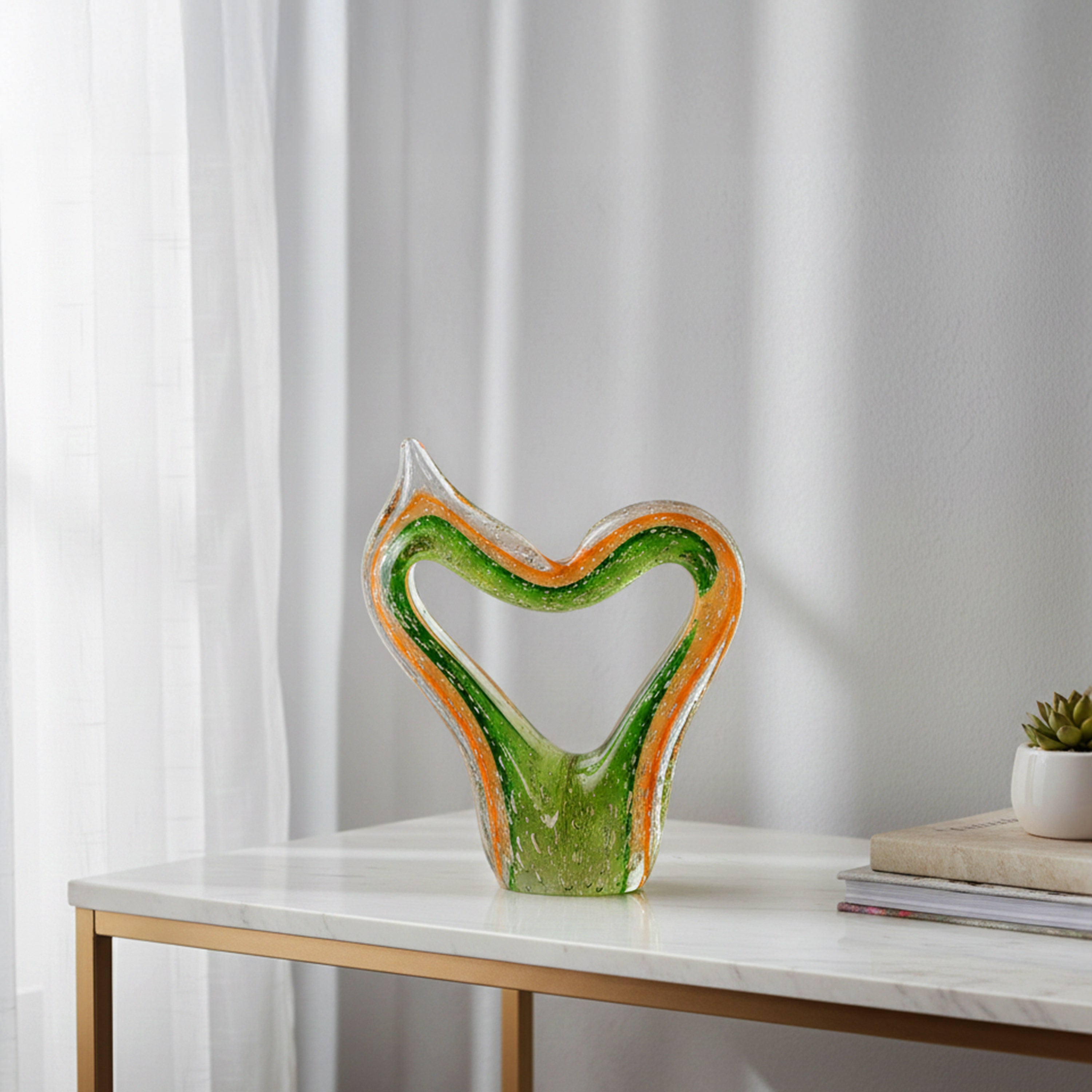 No Love Dying (Green, Brown) Handmade Glass Home Decor