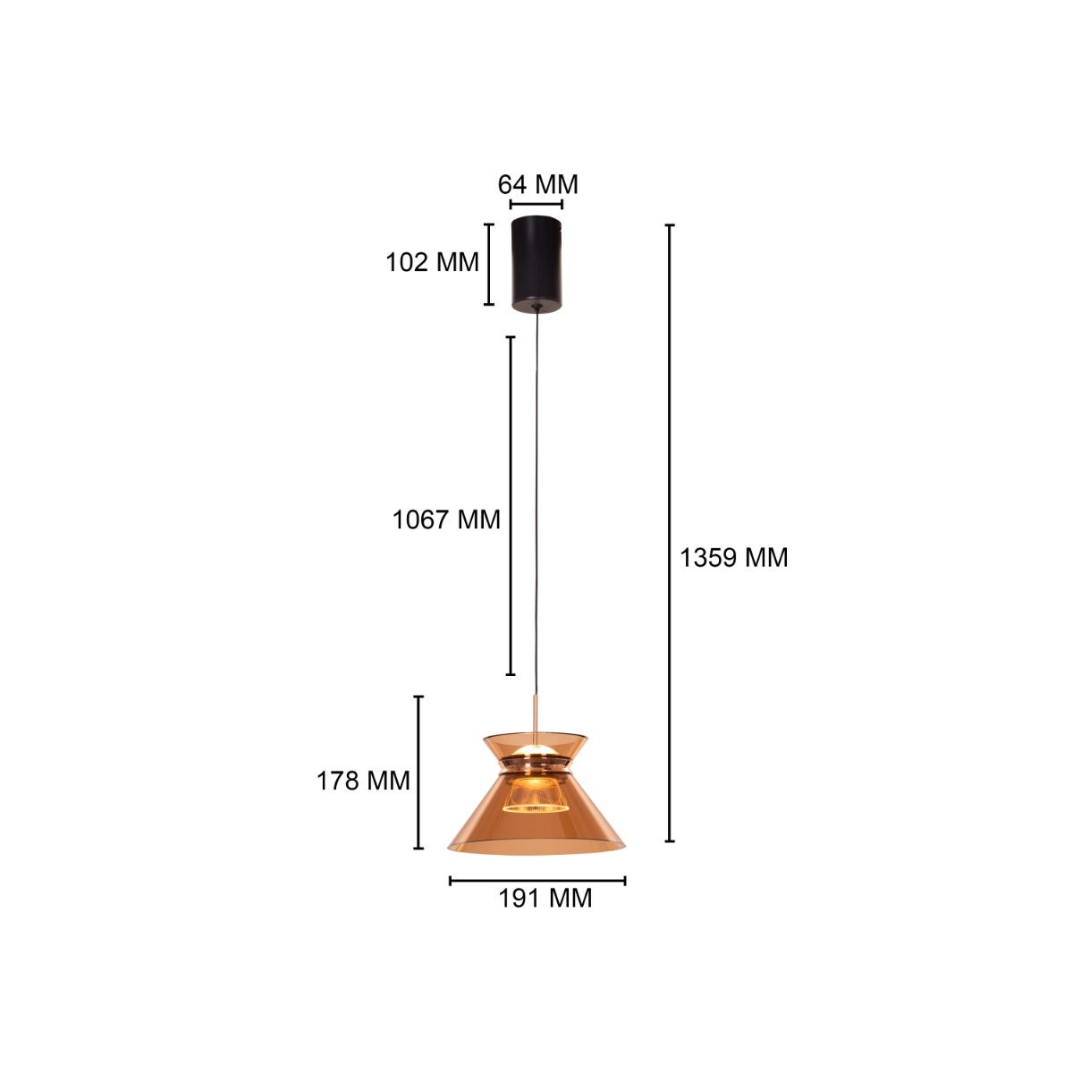 Persis- 7W Amber (3000K) LED Designer Series Pendant (DL01-10342)