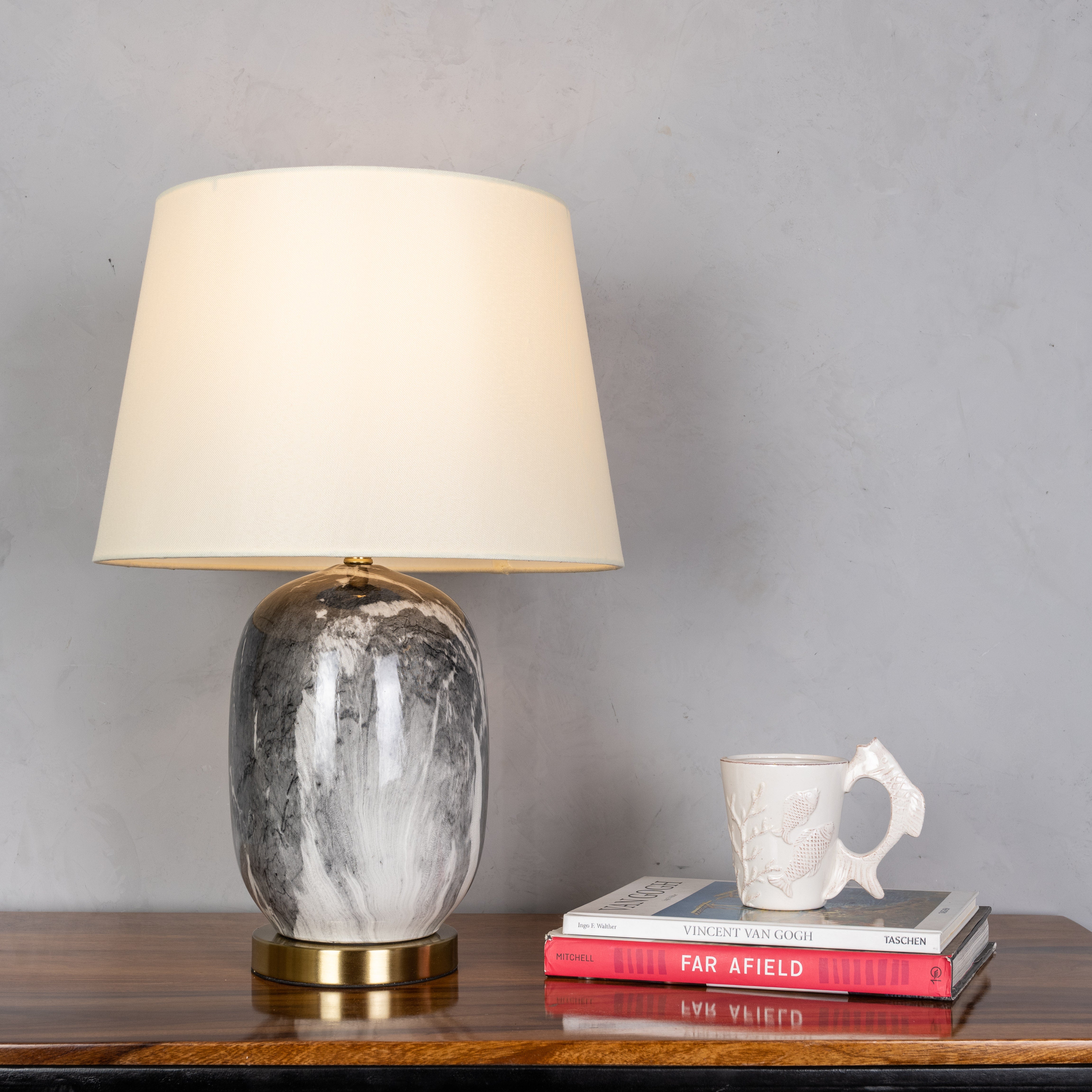 RSVP Please (Smokey Grey) Marble Table Lamp
