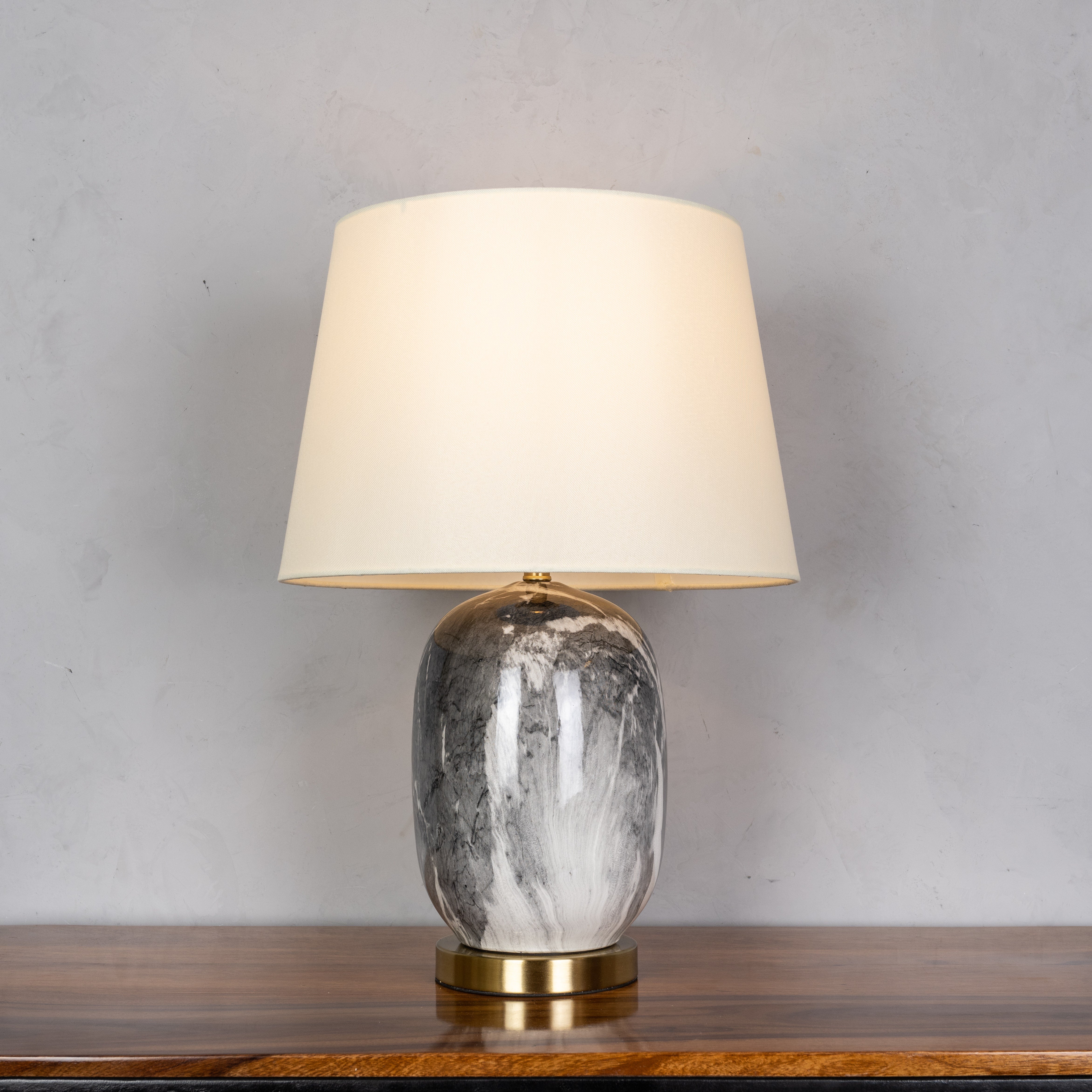 RSVP Please (Smokey Grey) Marble Table Lamp