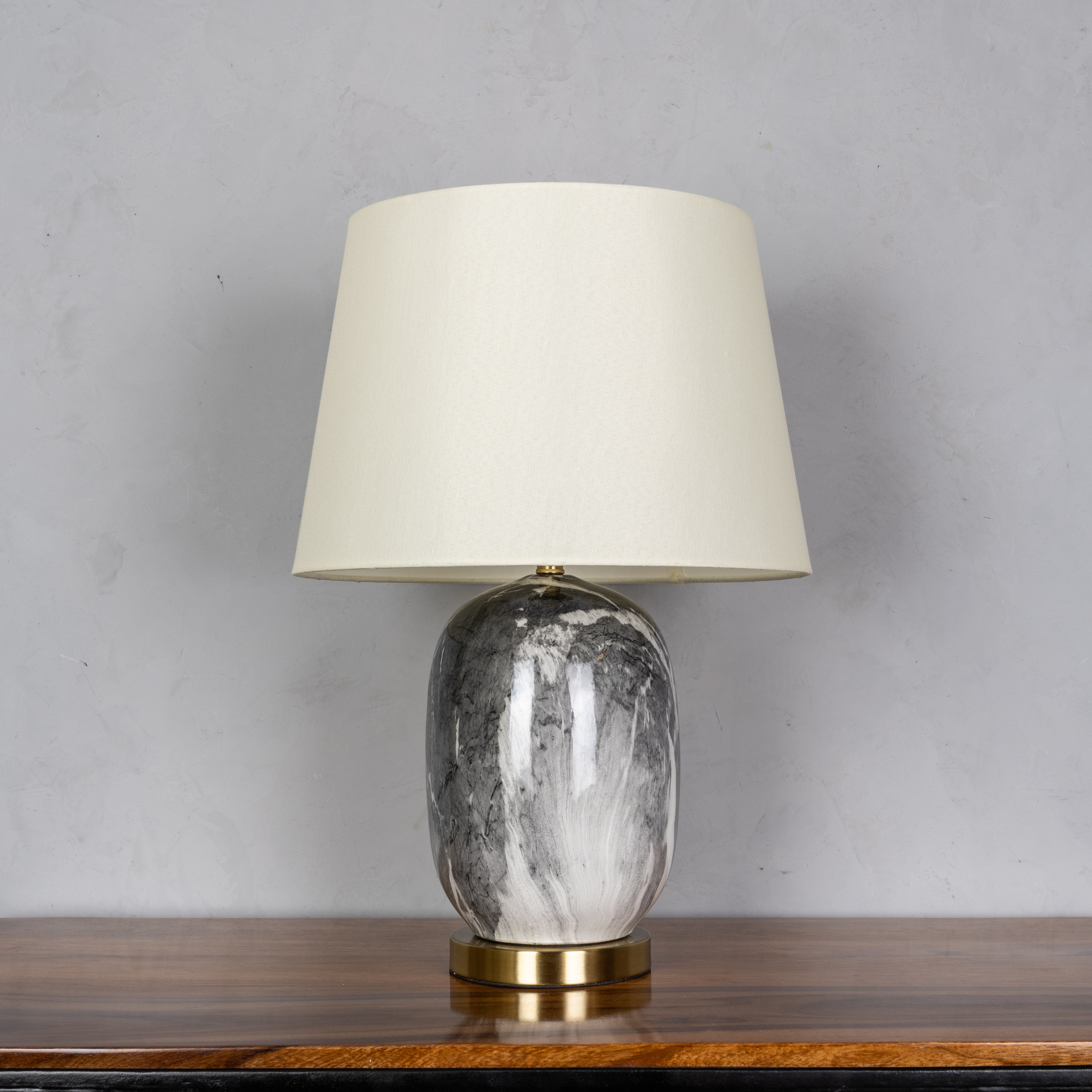 RSVP Please (Smokey Grey) Marble Table Lamp
