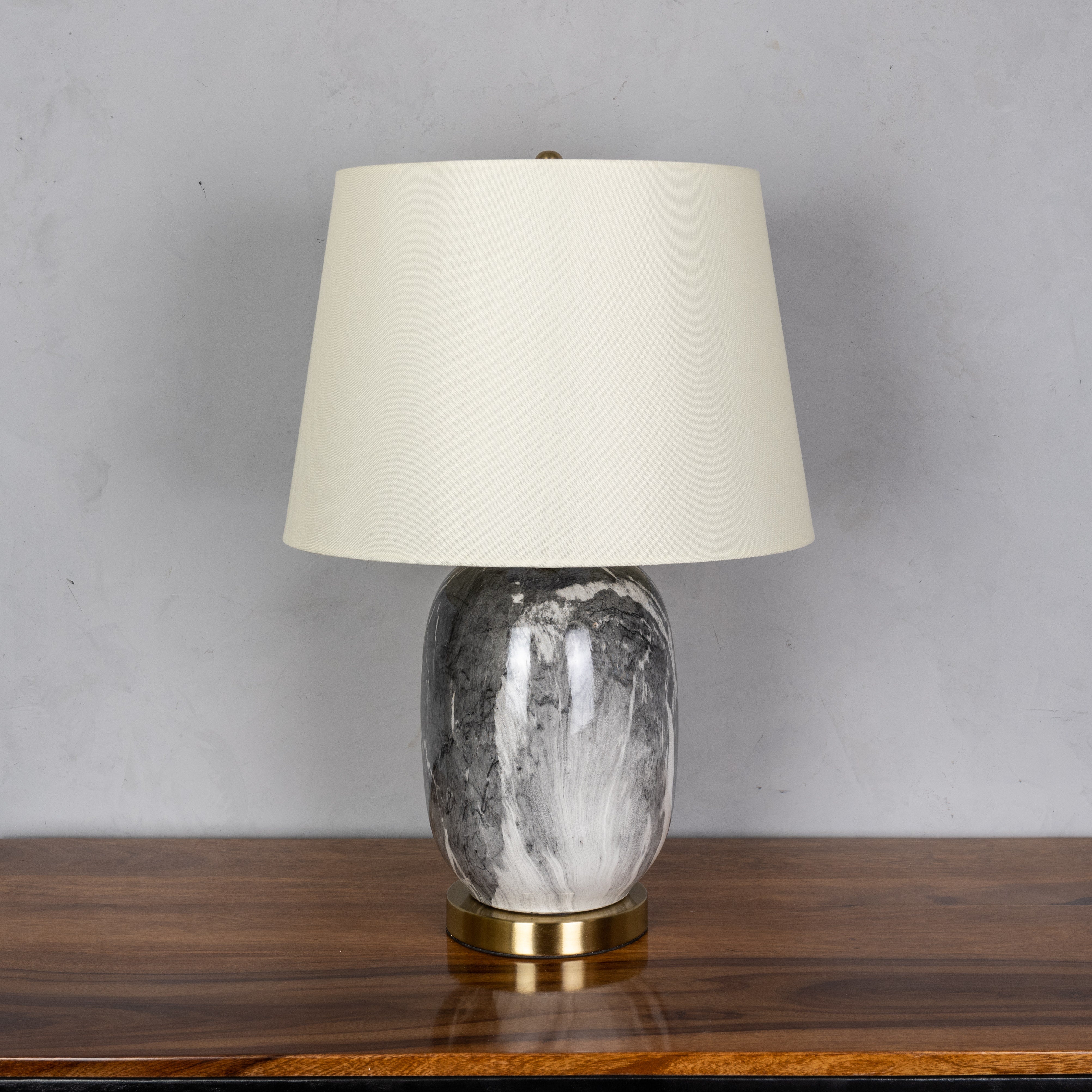 RSVP Please (Smokey Grey) Marble Table Lamp