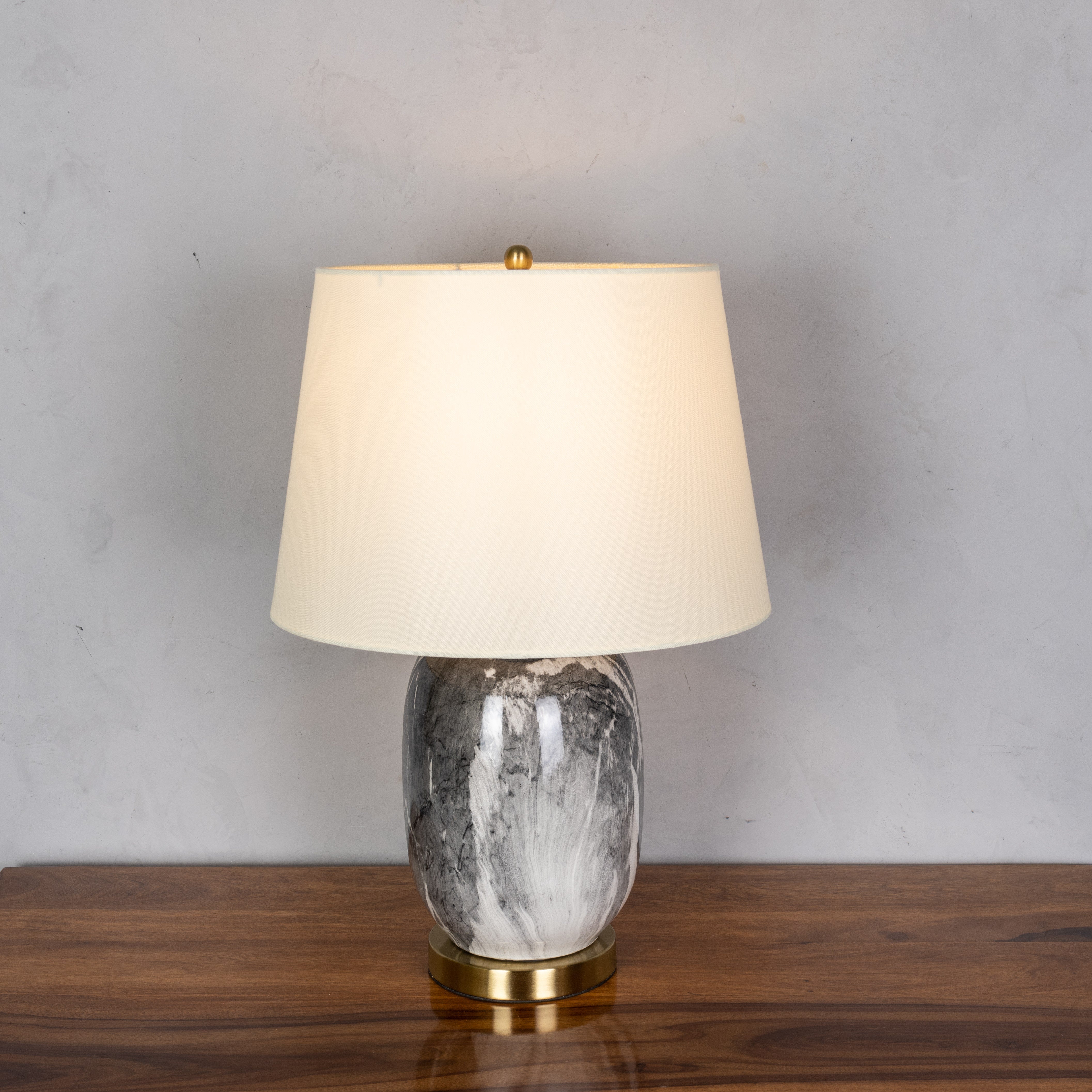 RSVP Please (Smokey Grey) Marble Table Lamp