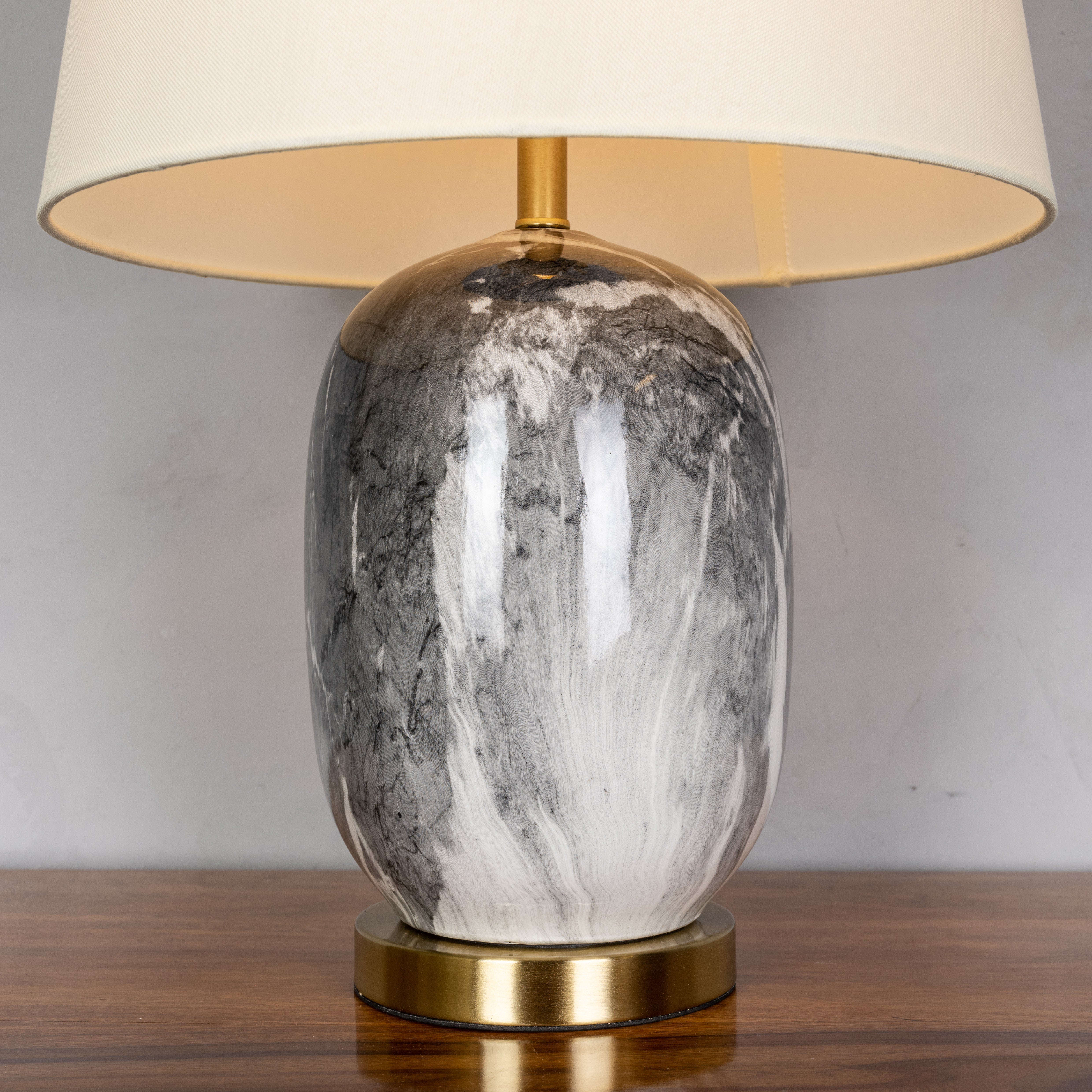 RSVP Please (Smokey Grey) Marble Table Lamp