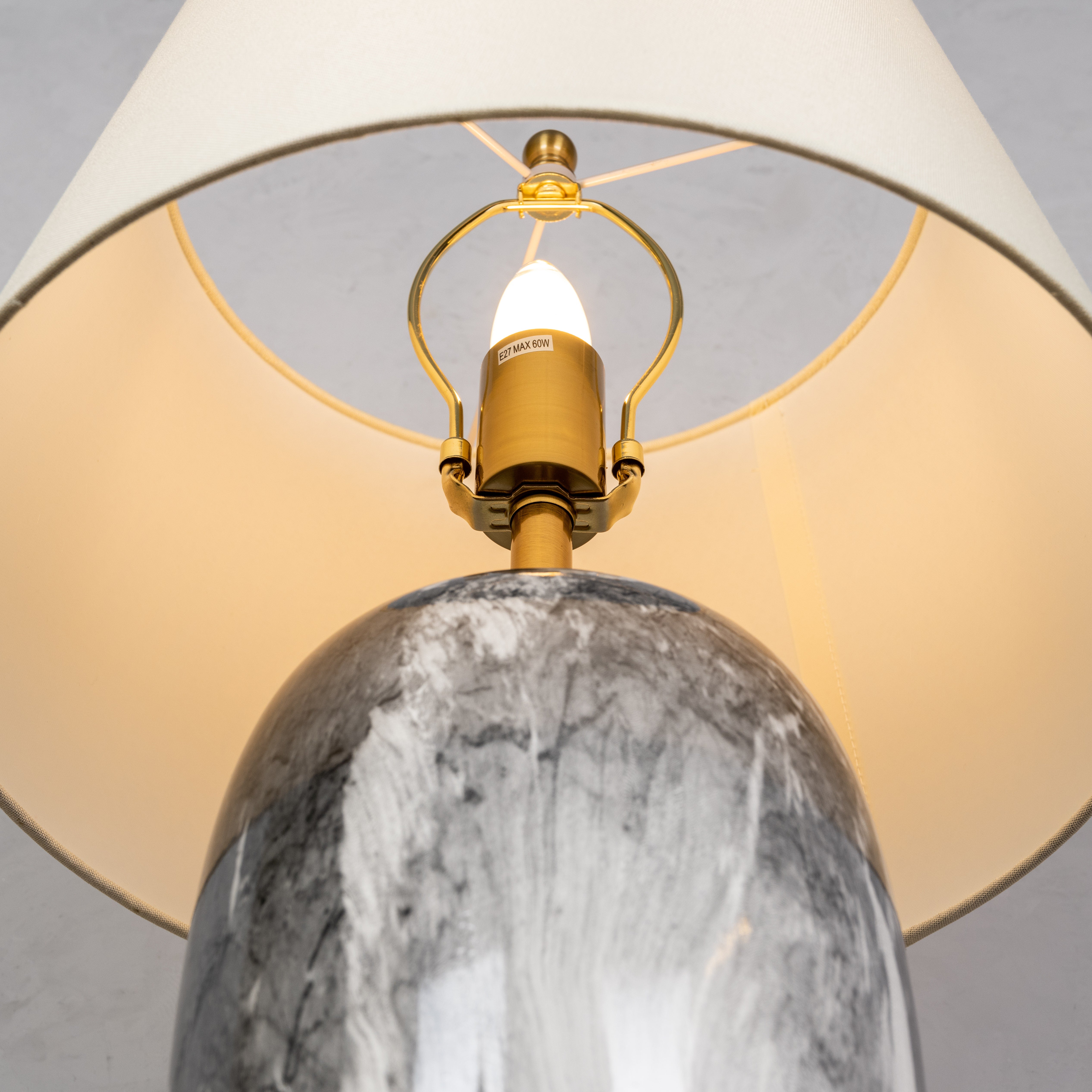 RSVP Please (Smokey Grey) Marble Table Lamp