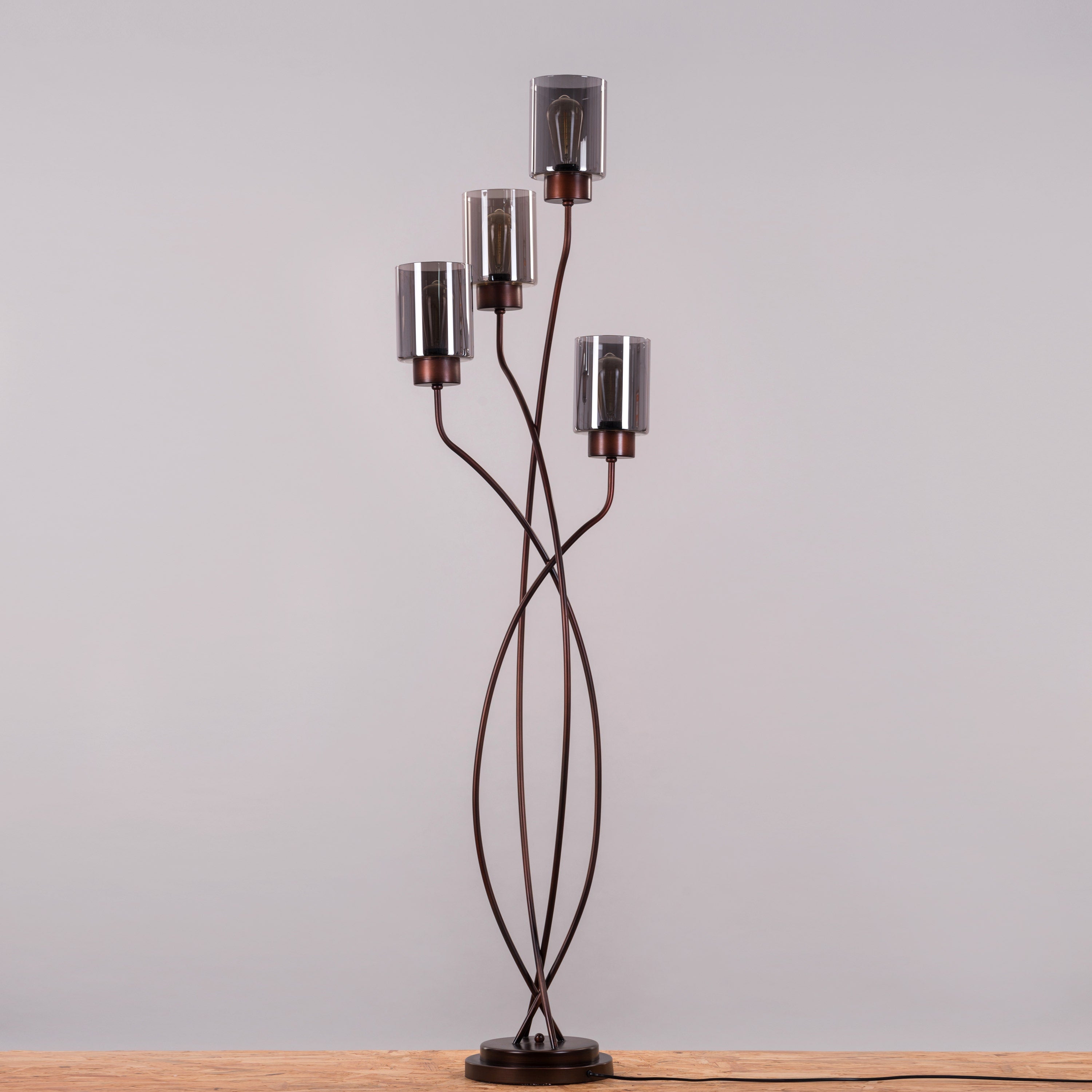 Twisted Cluster (Coffee, Smokey Grey) Glass Floor Lamp