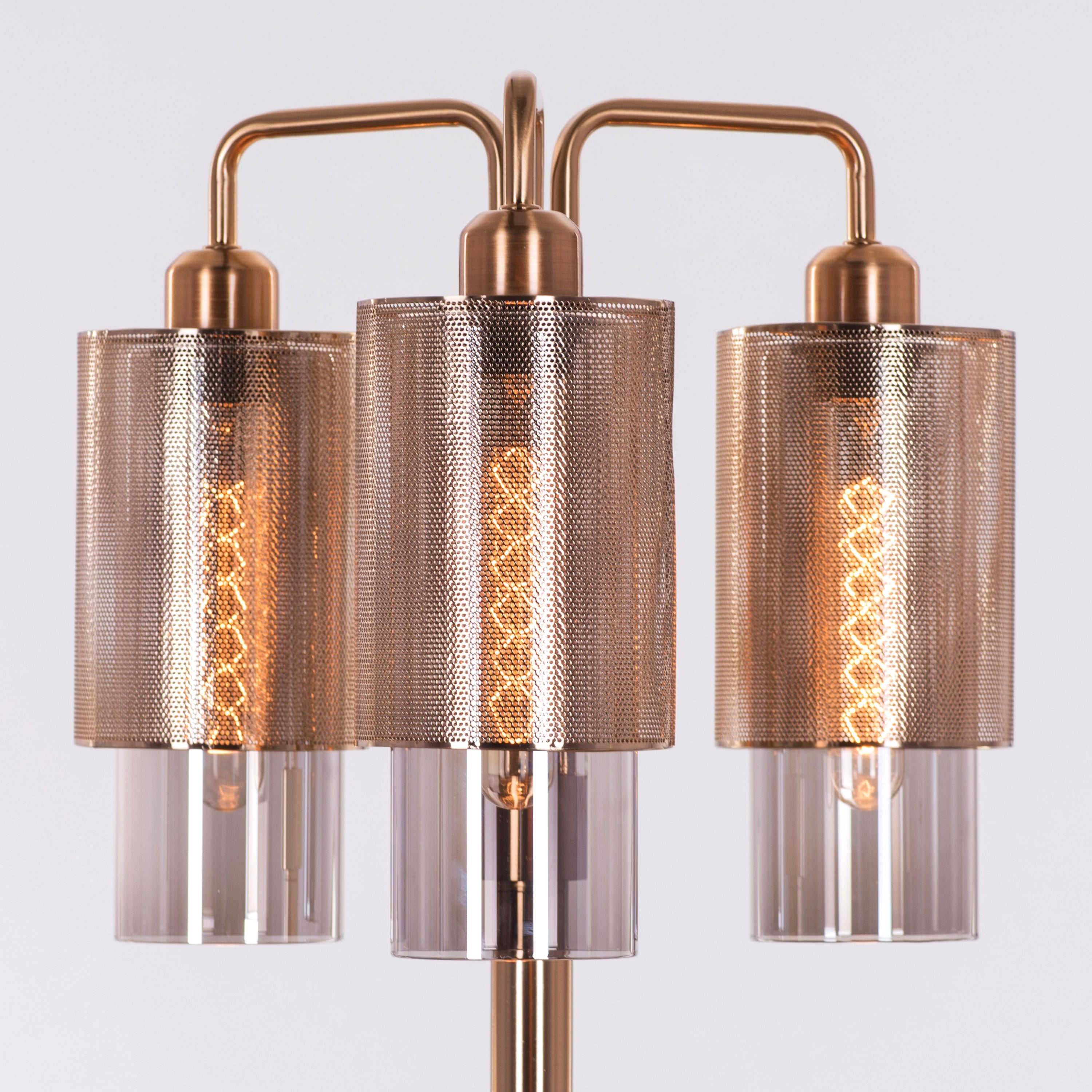 Attention Seeker (Gold, Smokey Grey) Glass Floor Lamp