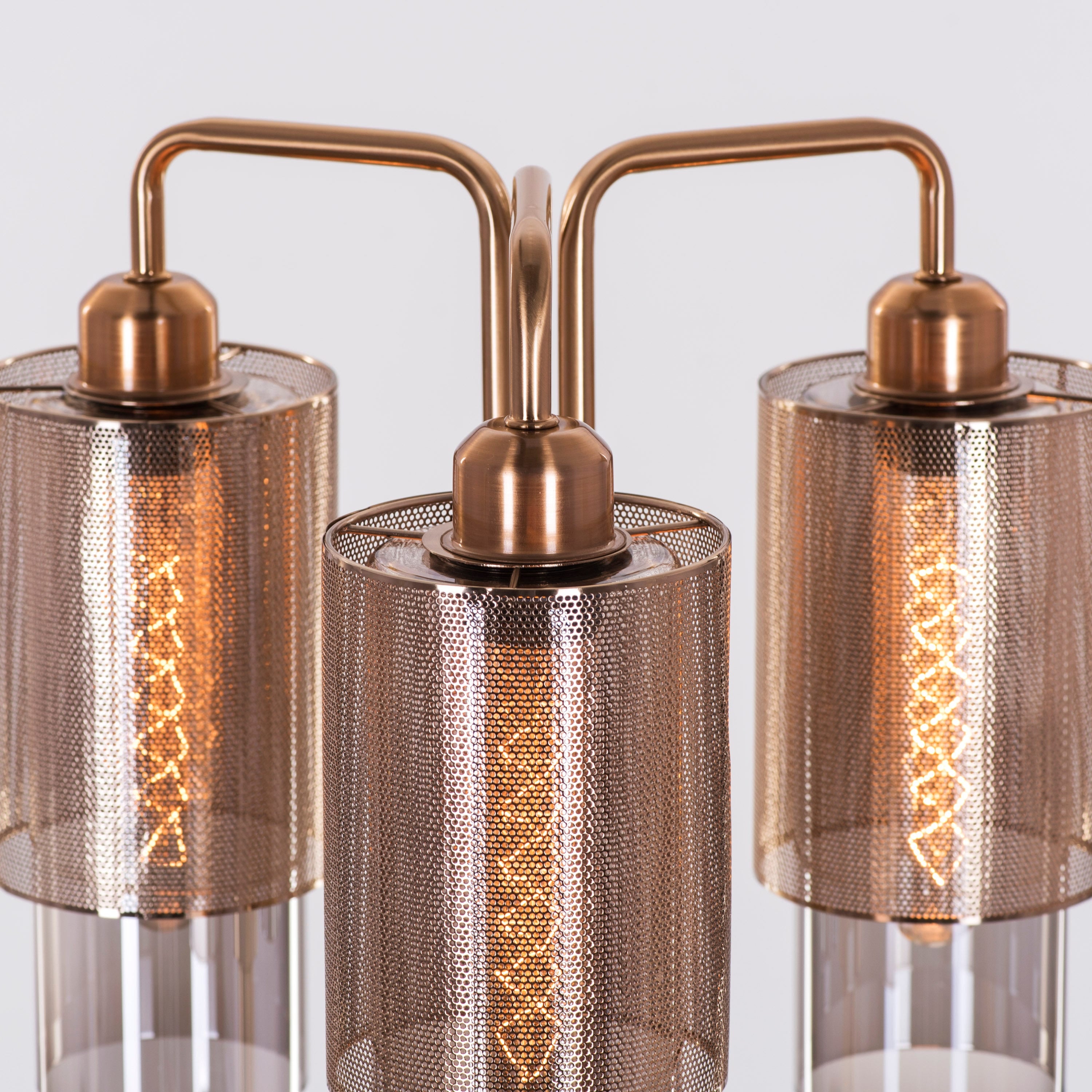 Attention Seeker (Gold, Smokey Grey) Glass Floor Lamp