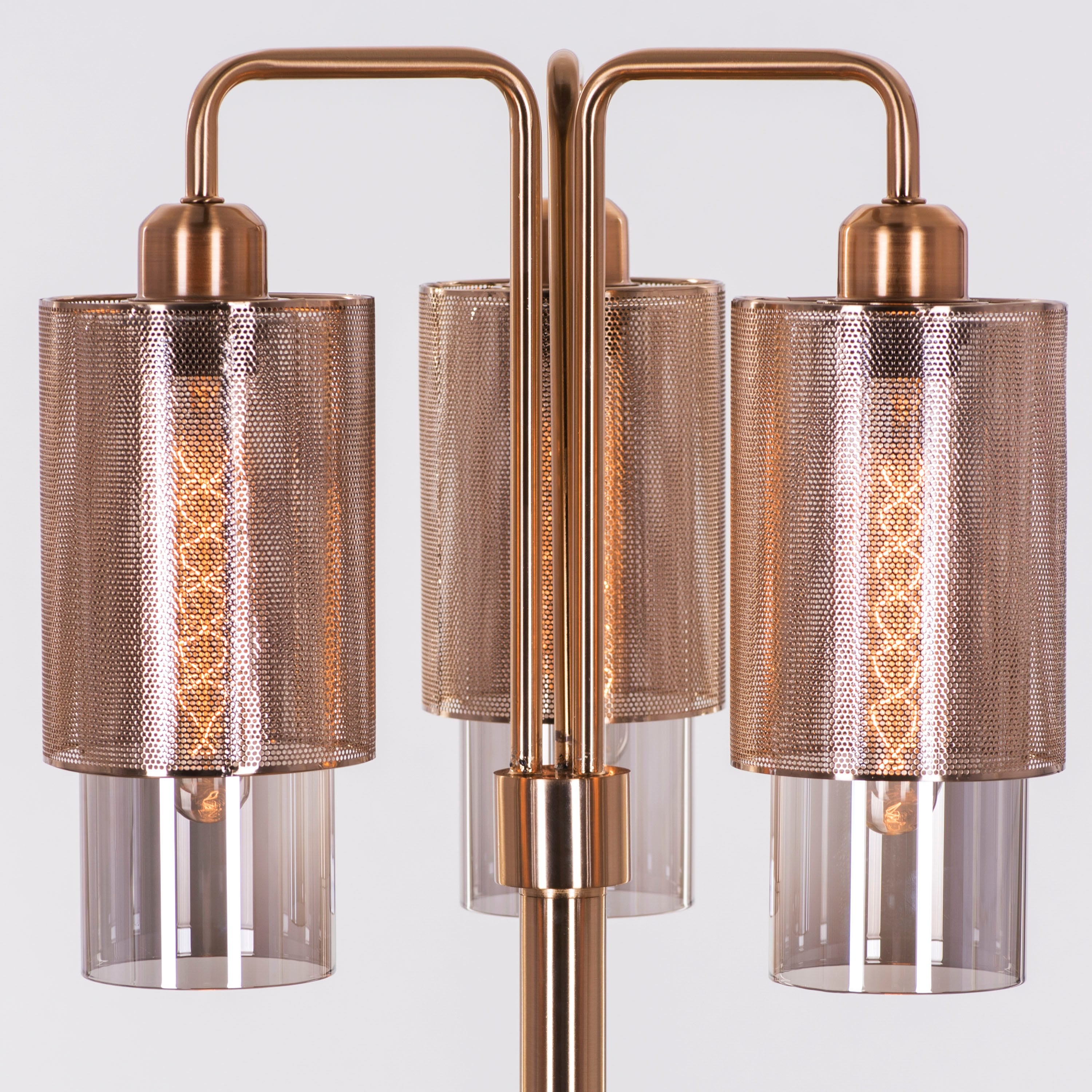 Attention Seeker (Gold, Smokey Grey) Glass Floor Lamp