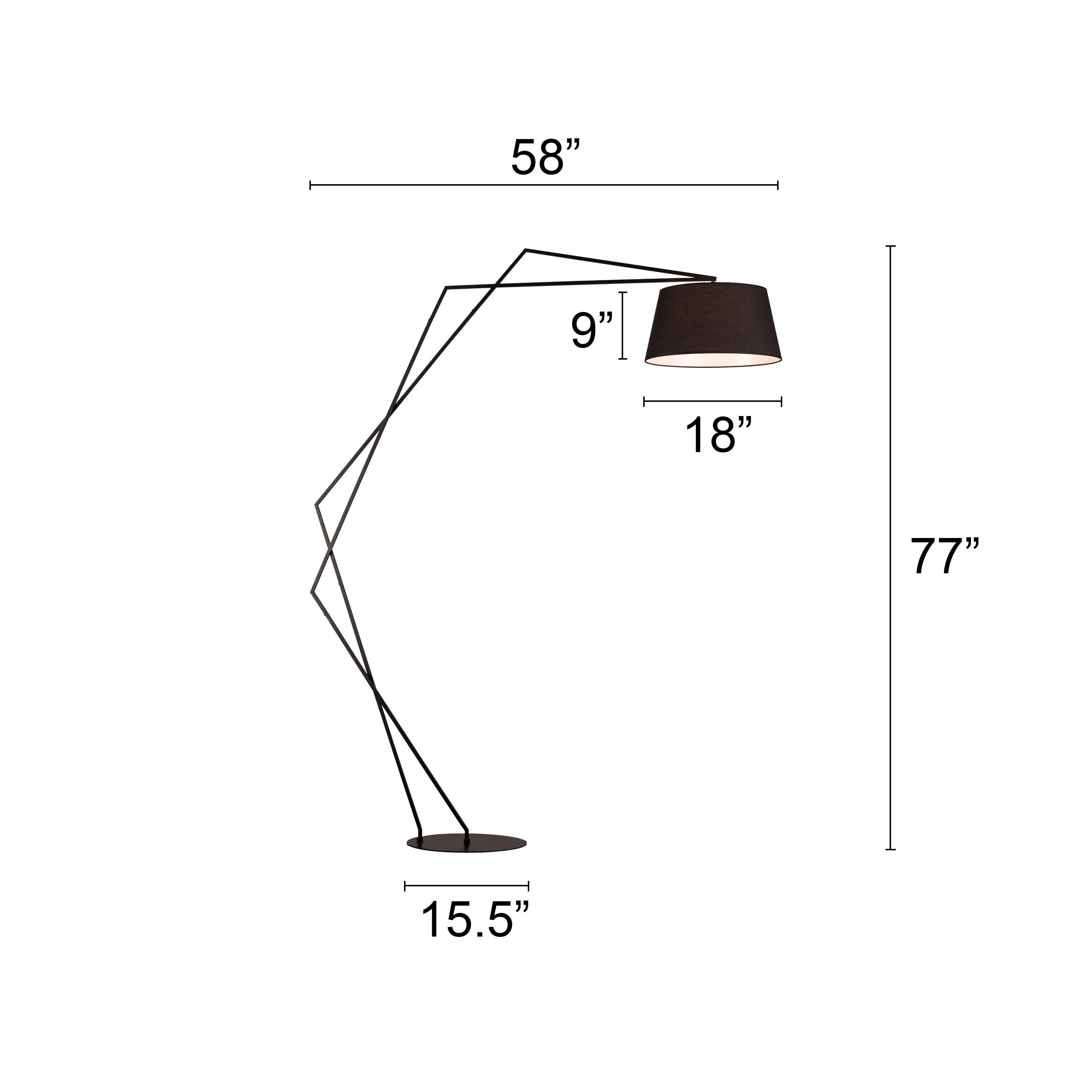 Uncovered (Black) Floor Lamp