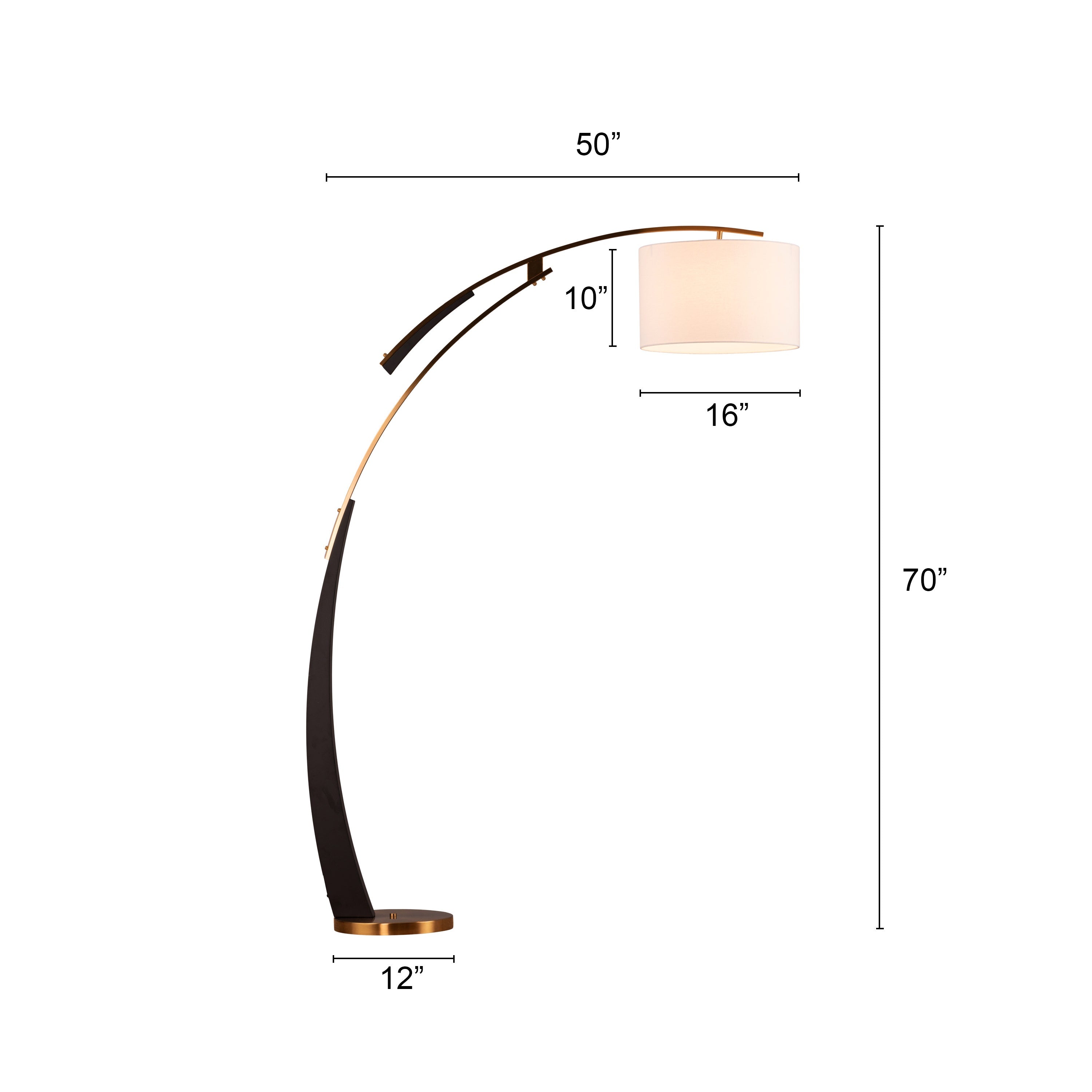 Direct Flight (Black, Gold) Floor Lamp