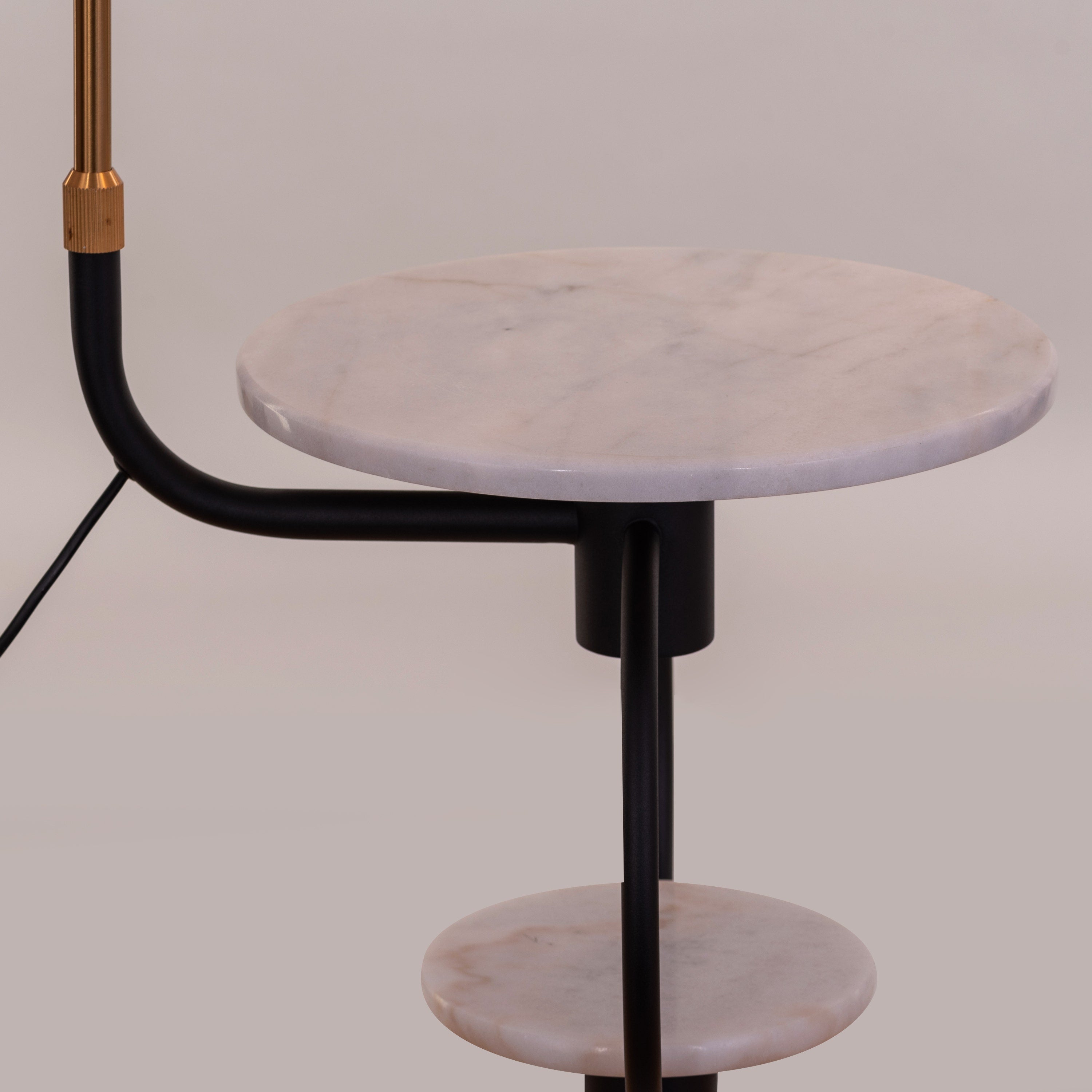 Face The Music (Gold, Black) Marble Floor Lamp