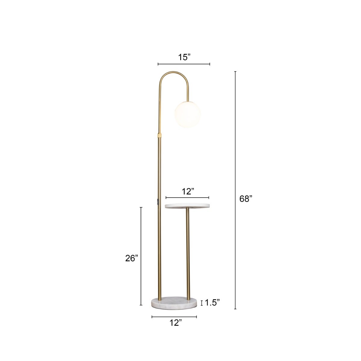 Take A Trip (Gold) Marble Floor Lamp