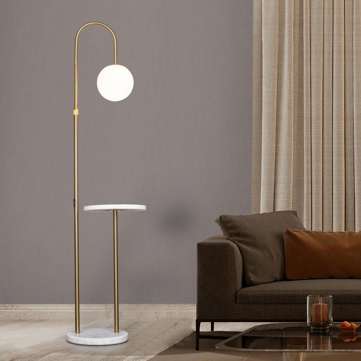 Take A Trip (Gold) Marble Floor Lamp