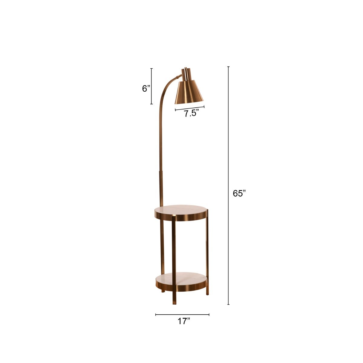 One Step Forward (Gold, White) Marble Floor Lamp