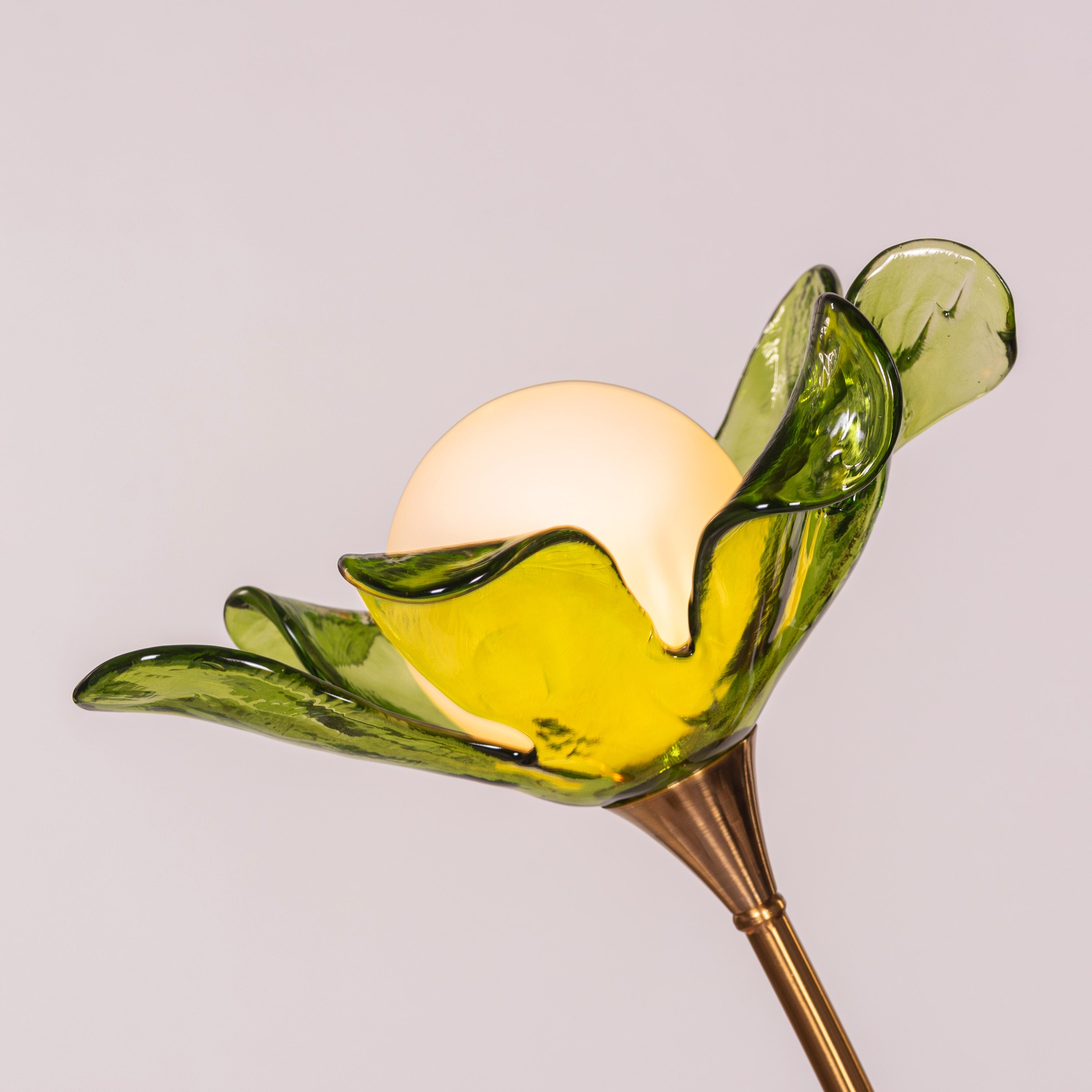 Midori Sprout (Gold, Green & Amber) Tinted Glass Floor Lamp
