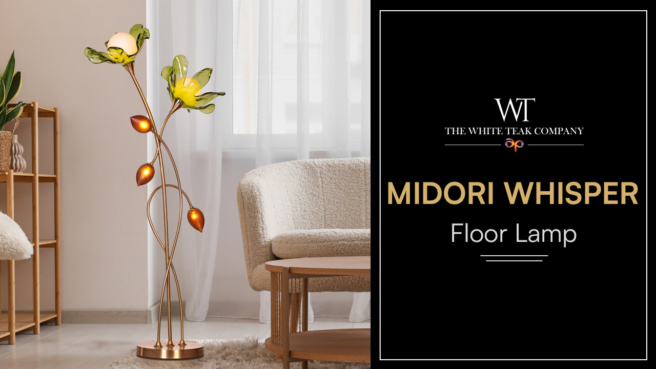 Midori Whisper (Gold, Green & Amber) Tinted Glass Floor Lamp