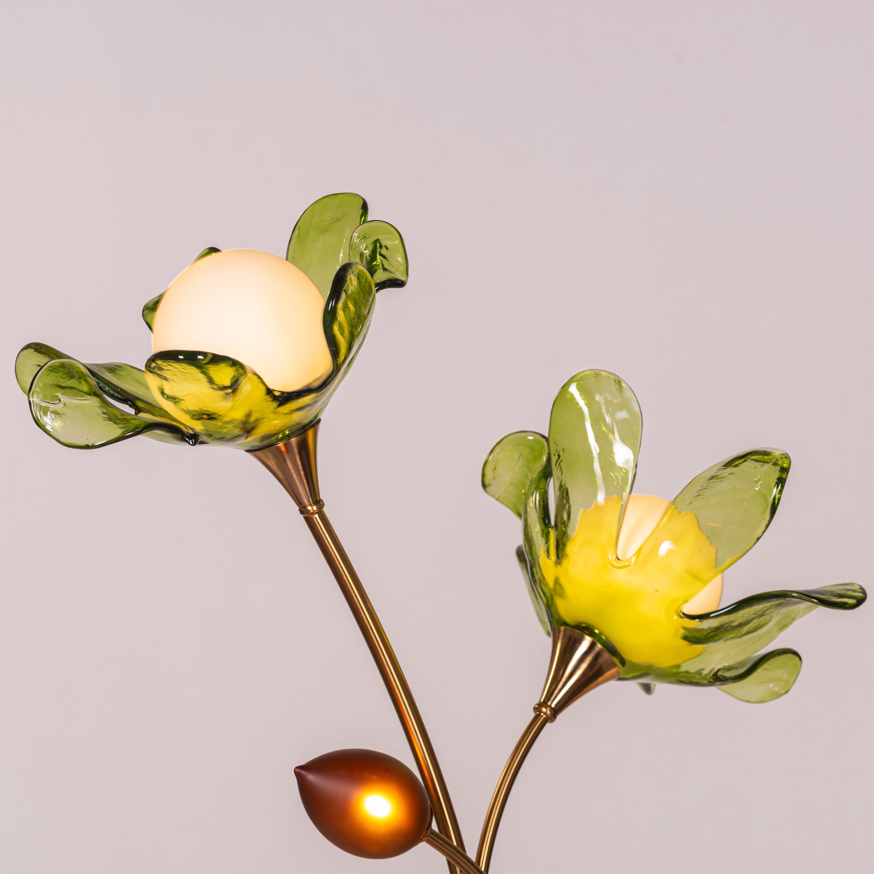 Midori Whisper (Gold, Green & Amber) Tinted Glass Floor Lamp