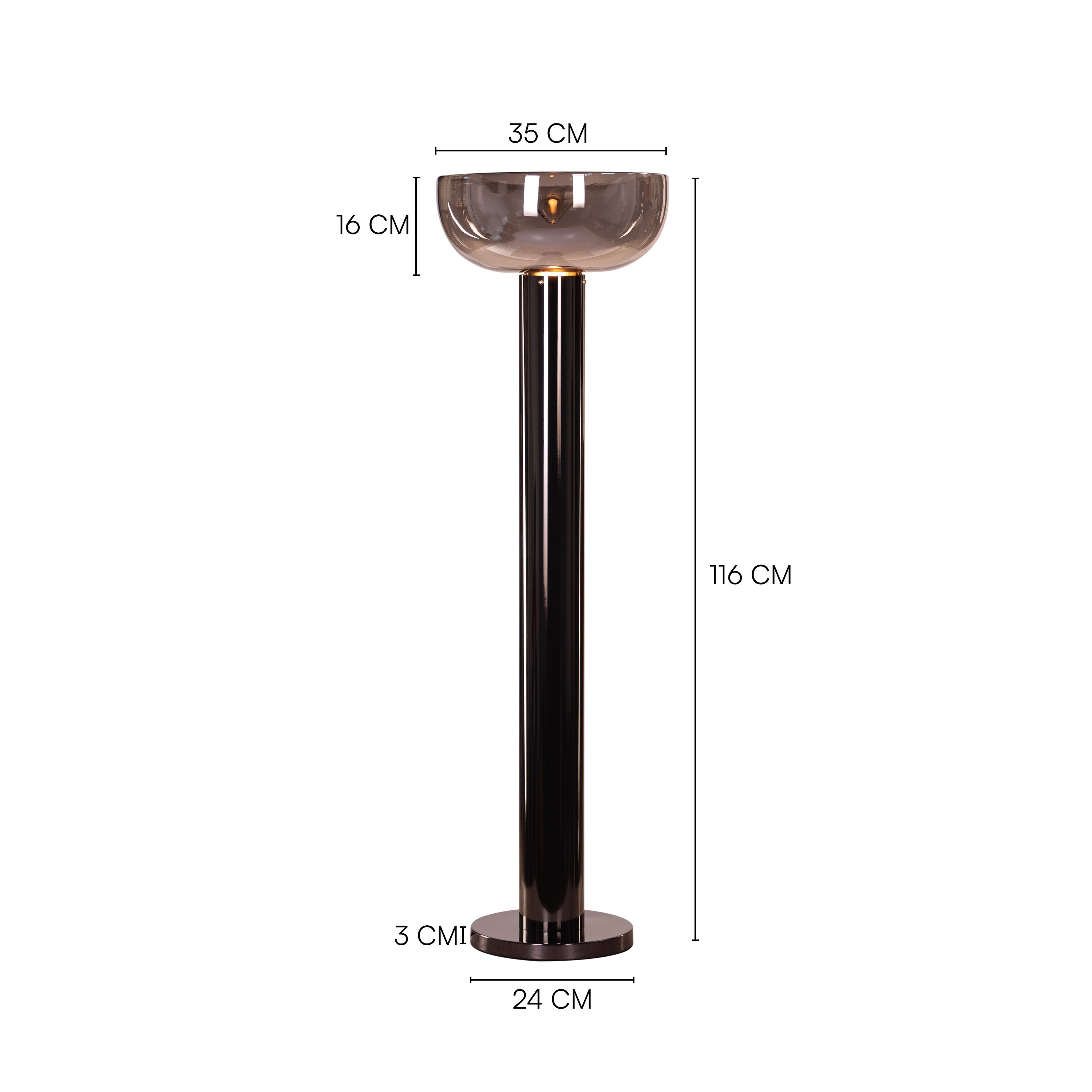 Velvet Morning (Black, Smokey Grey) Floor Lamp