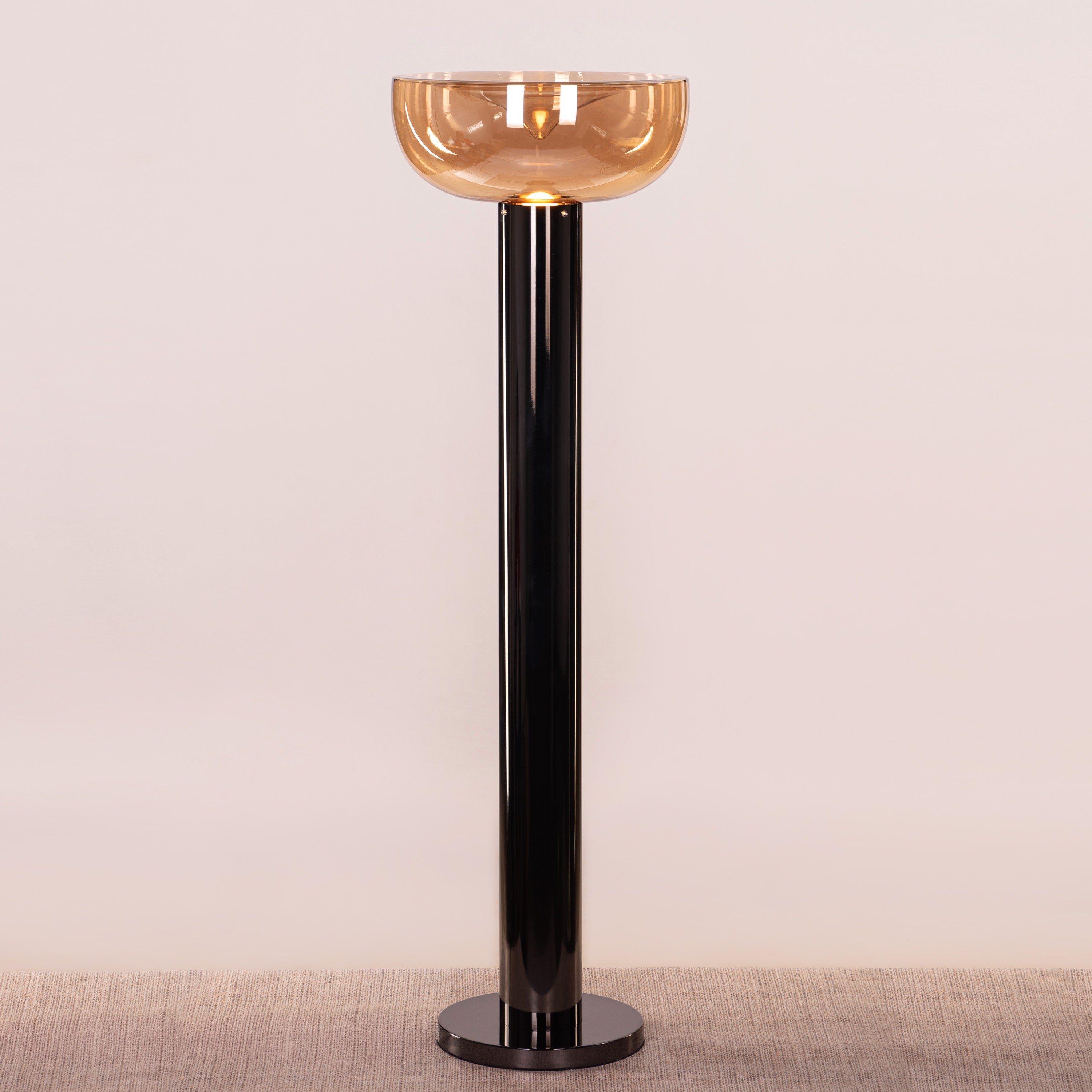 Velvet Morning (Black, Amber) Floor Lamp