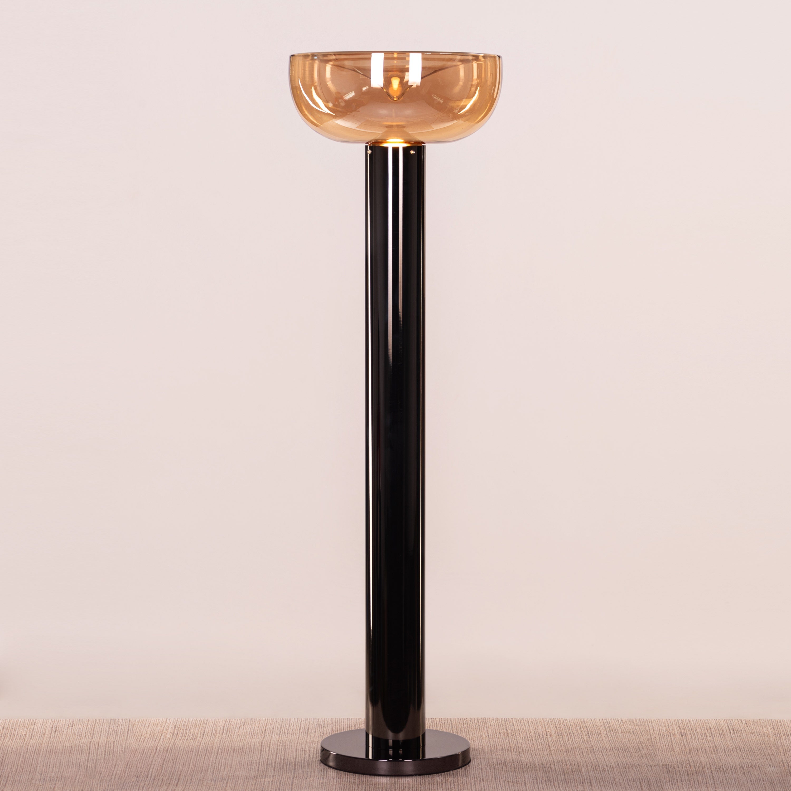 Velvet Morning (Black, Amber) Floor Lamp