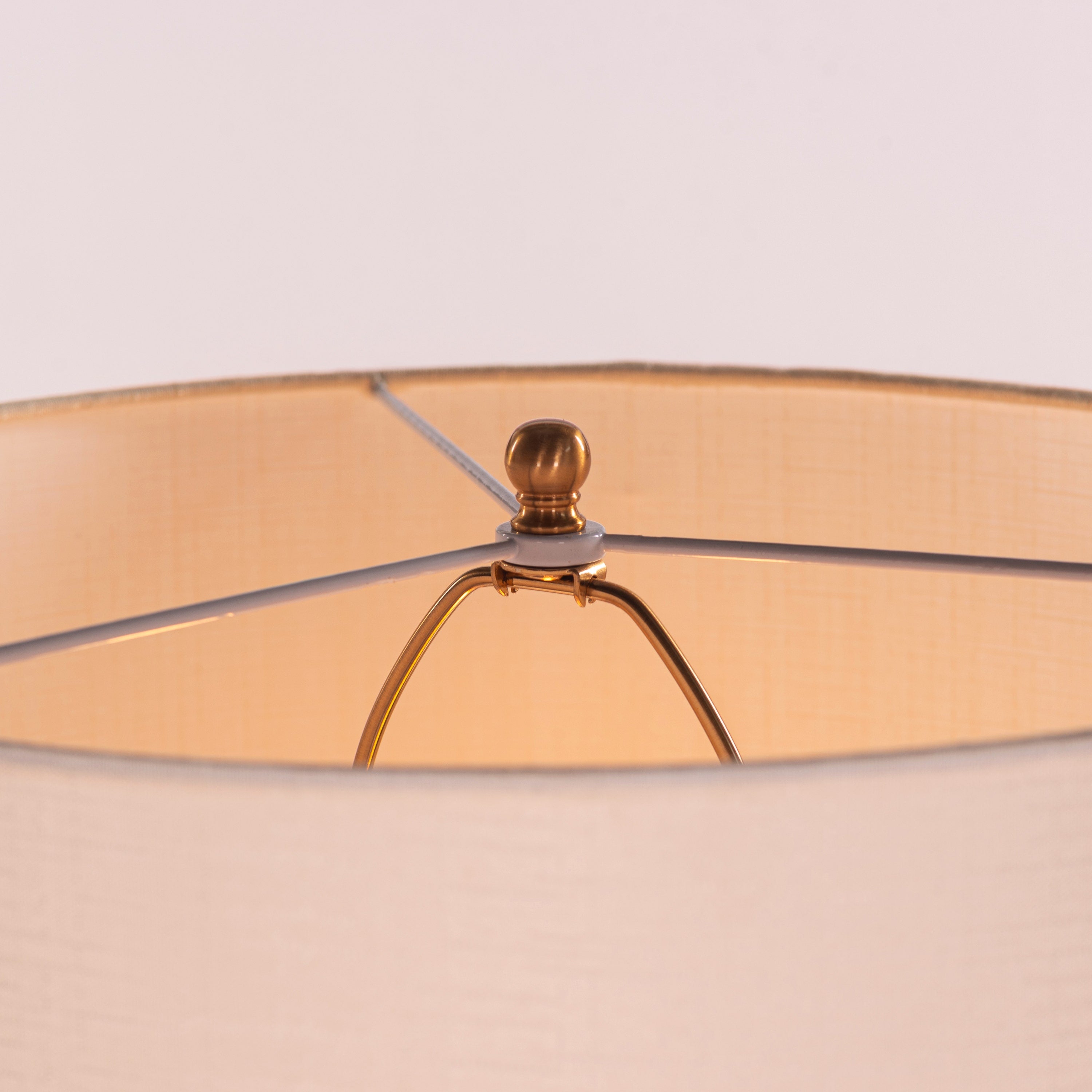 Sweet Escapade (Antique Gold, Off-White) Metal Floor Lamp