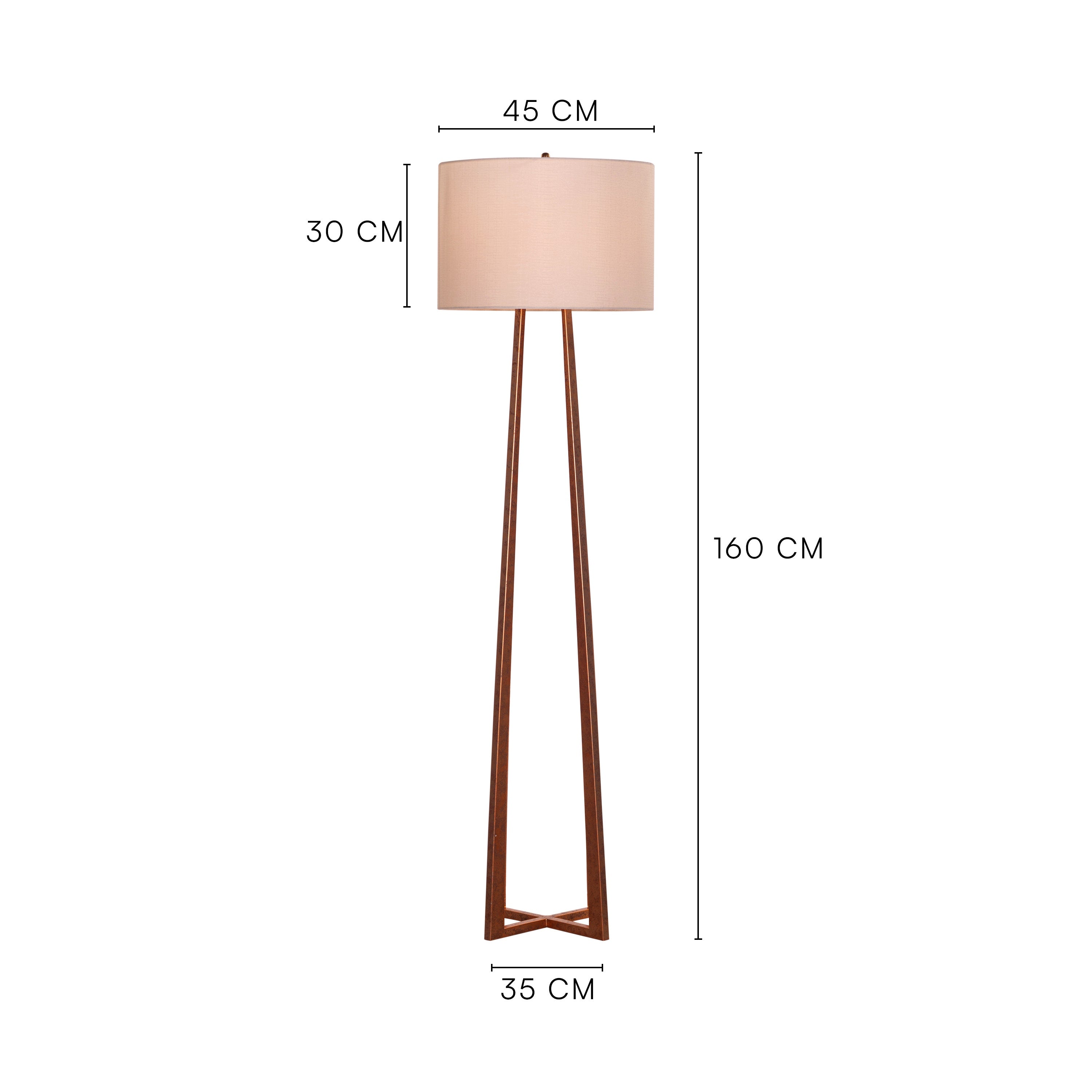 Sweet Escapade (Antique Gold, Off-White) Metal Floor Lamp