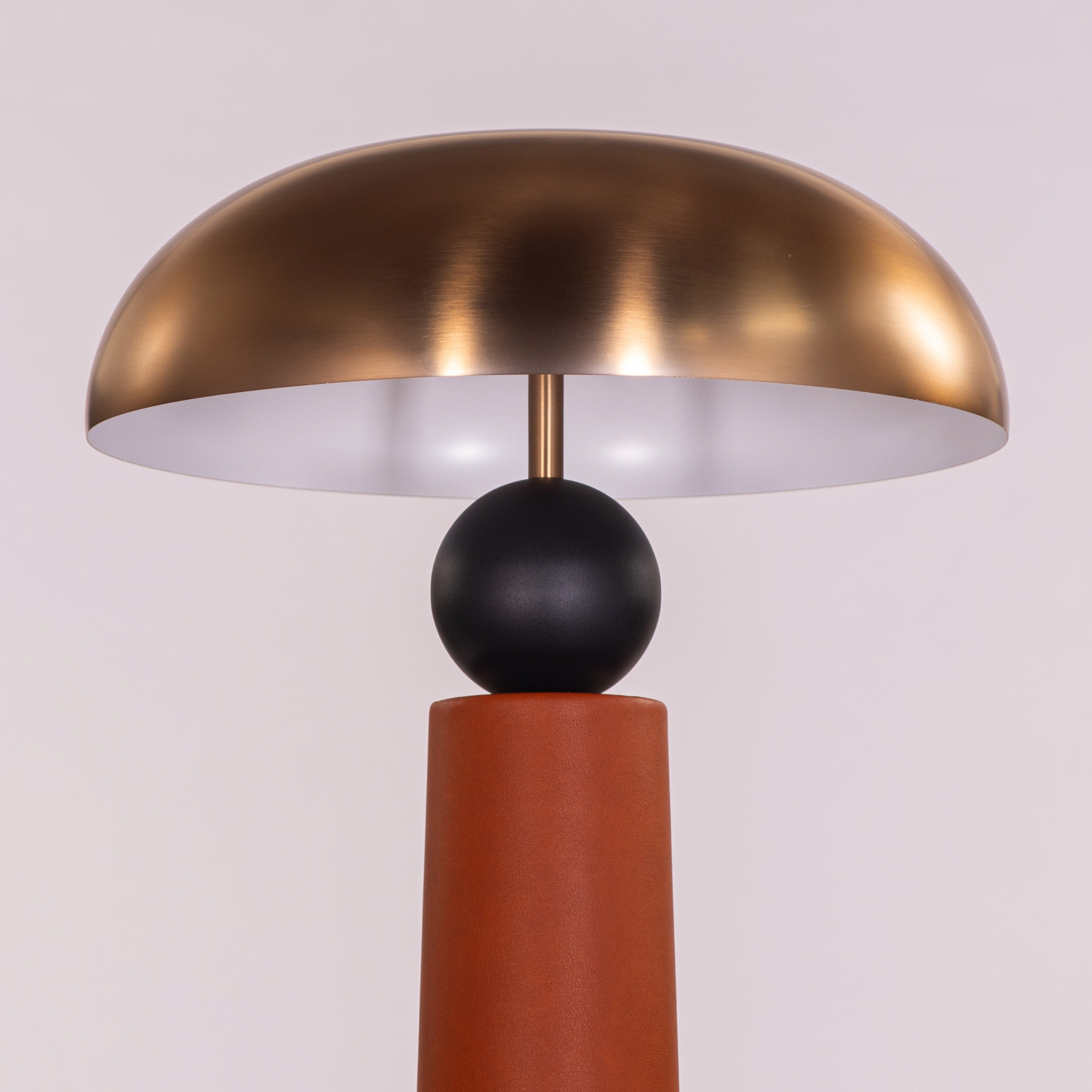 Gold Coast (Gold, Brown) Leather  Floor Lamp