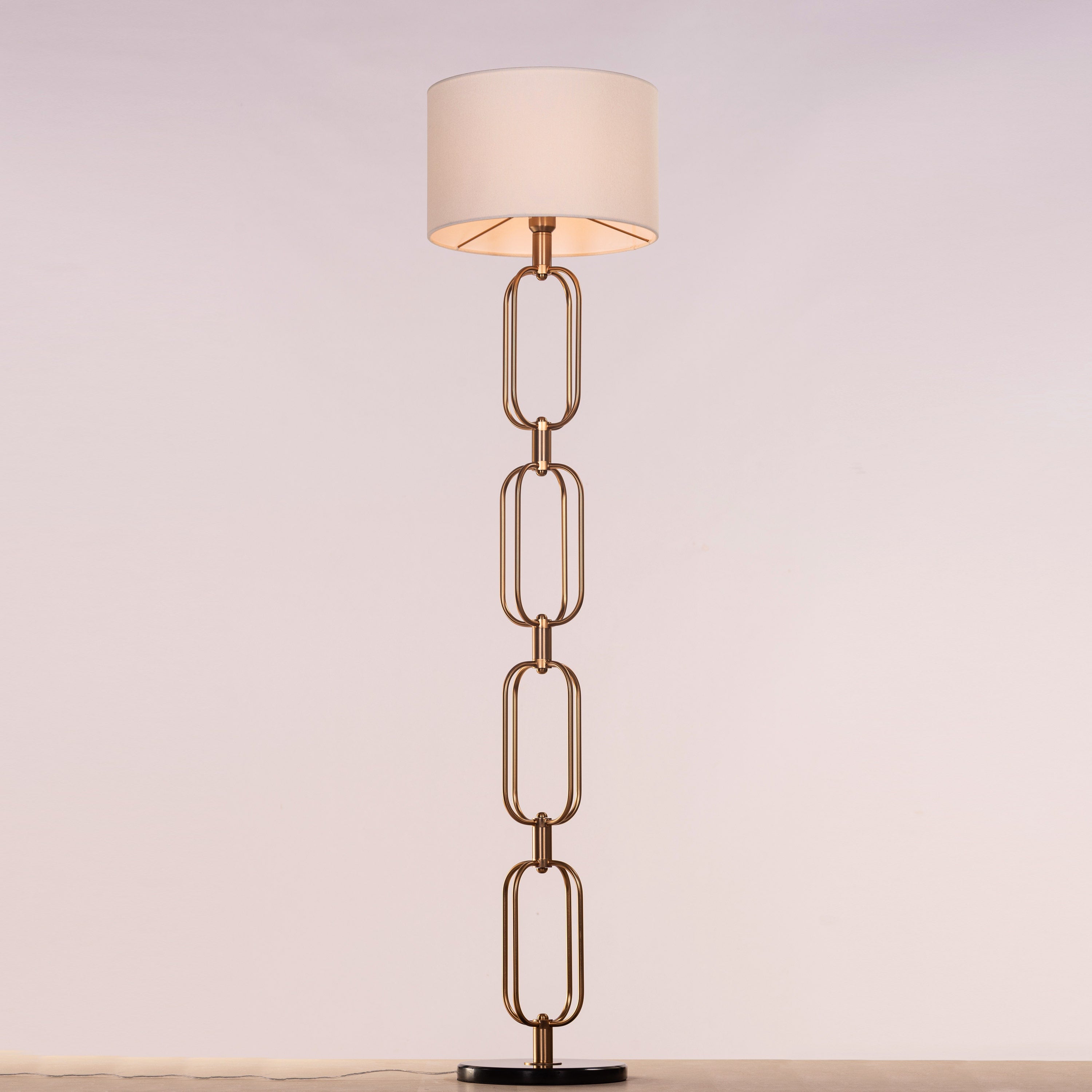 Auremont (Gold/Off-White) Marble Floor Lamp
