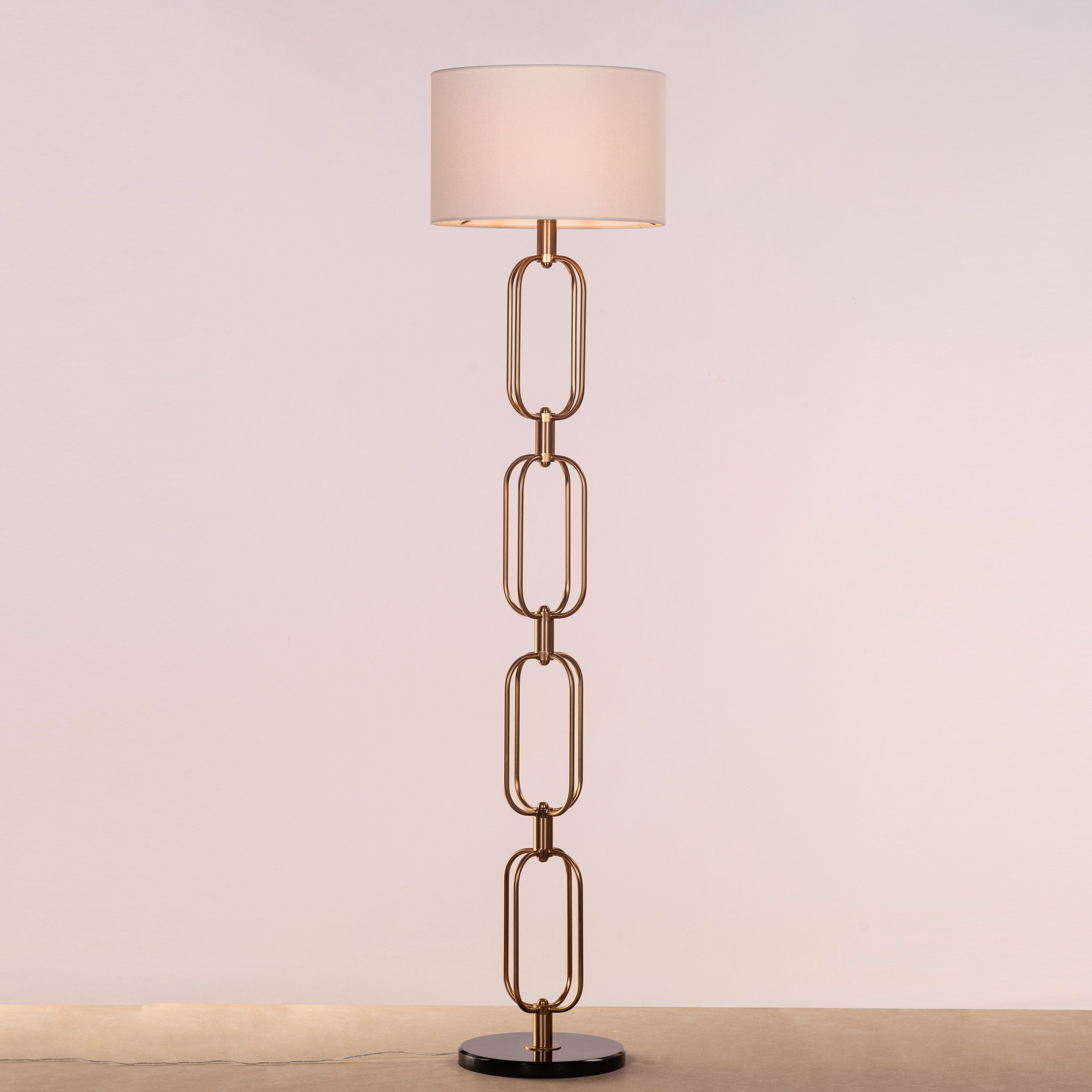 Auremont (Gold/Off-White) Marble Floor Lamp