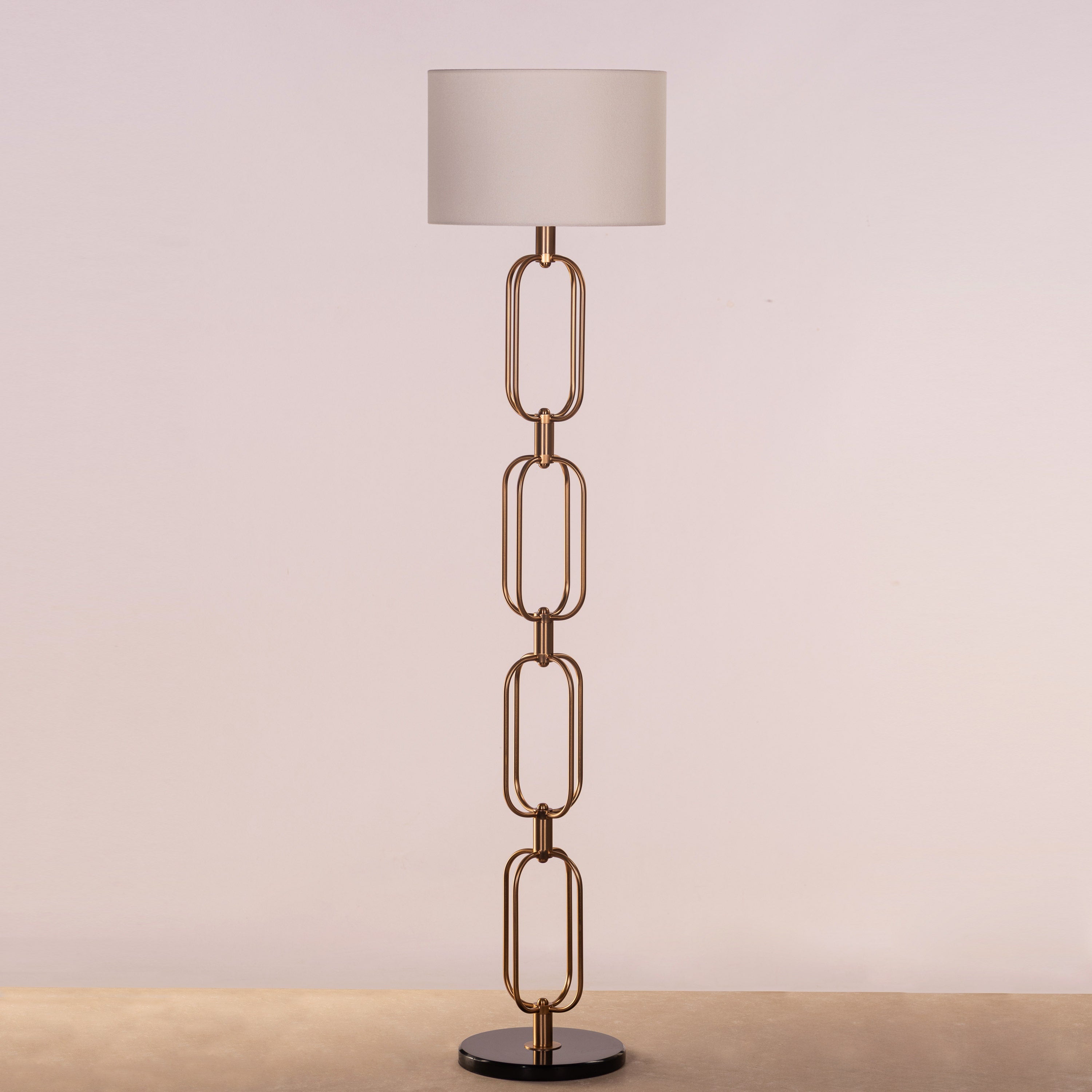 Auremont (Gold/Off-White) Marble Floor Lamp