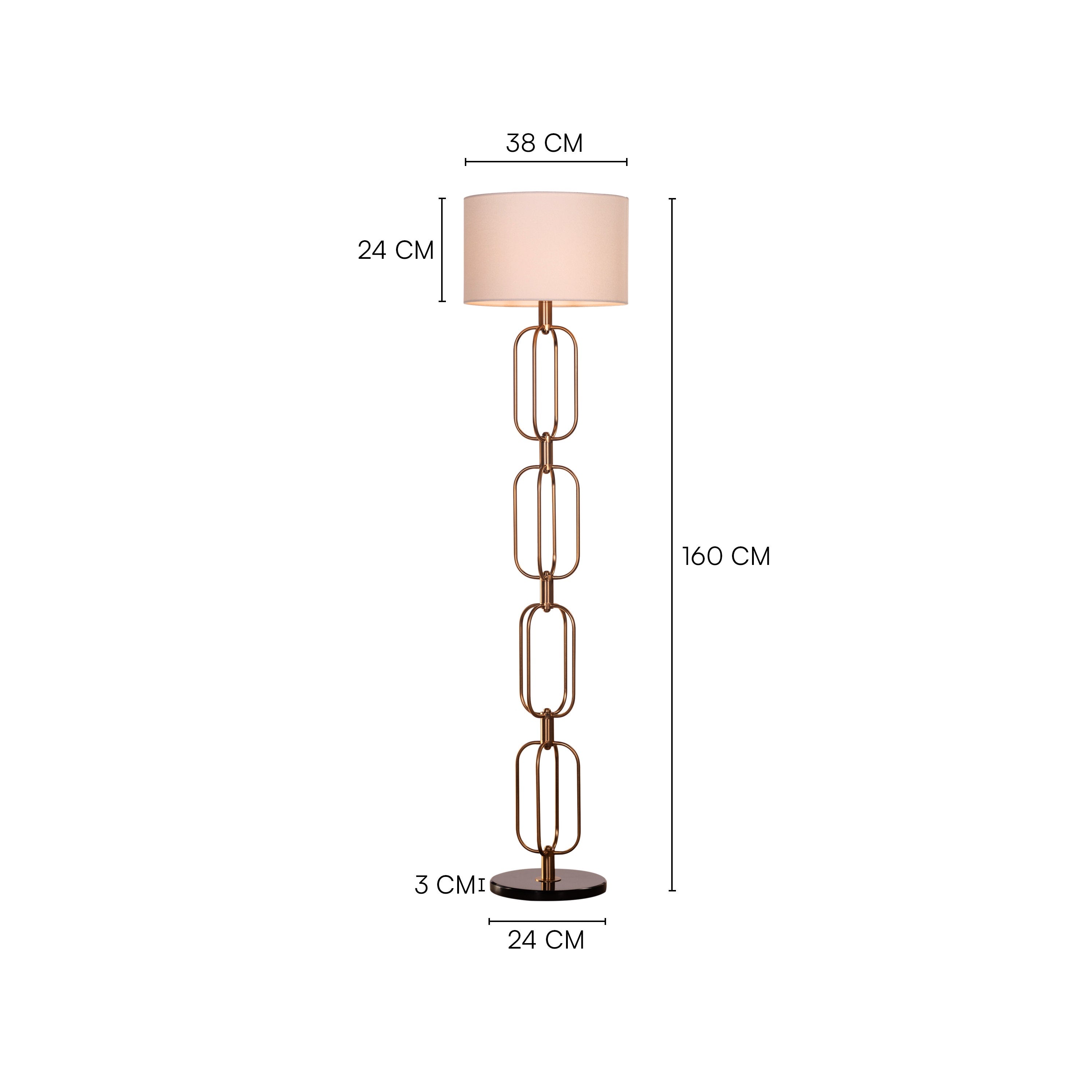 Auremont (Gold/Off-White) Marble Floor Lamp