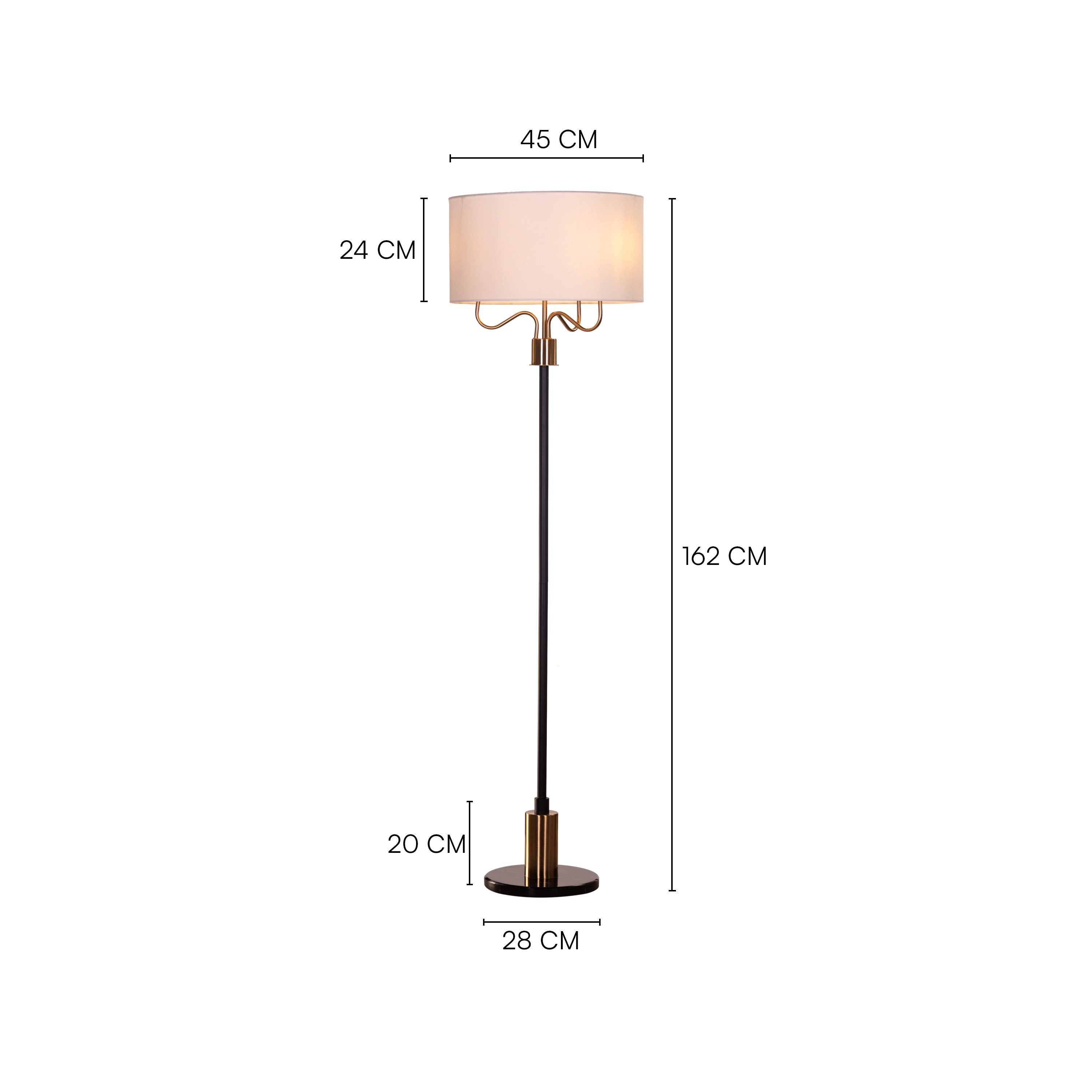 Aubrelle (Black & Gold) Marble Floor Lamp