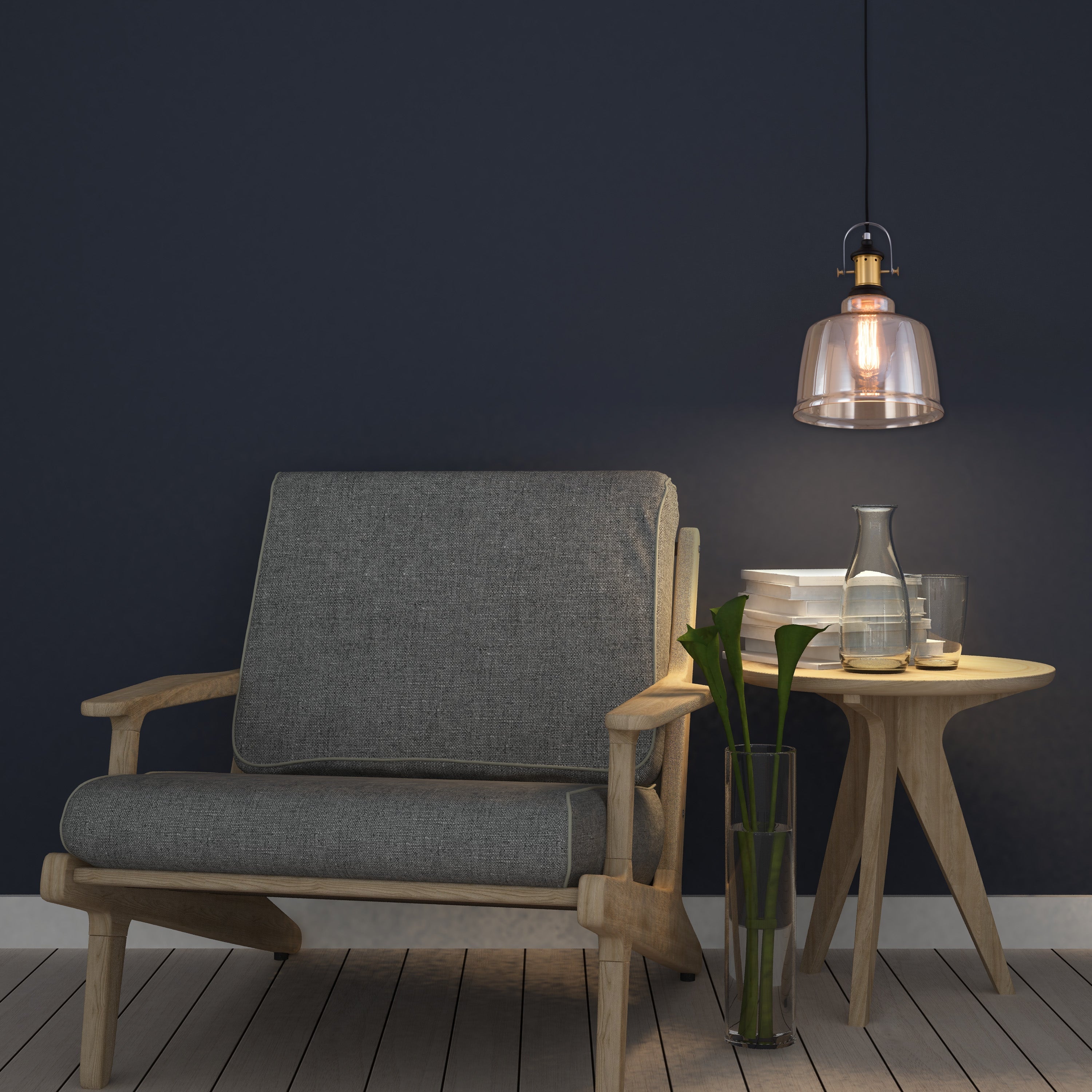 Glassy Eyed (Amber) Glass Pendant Light