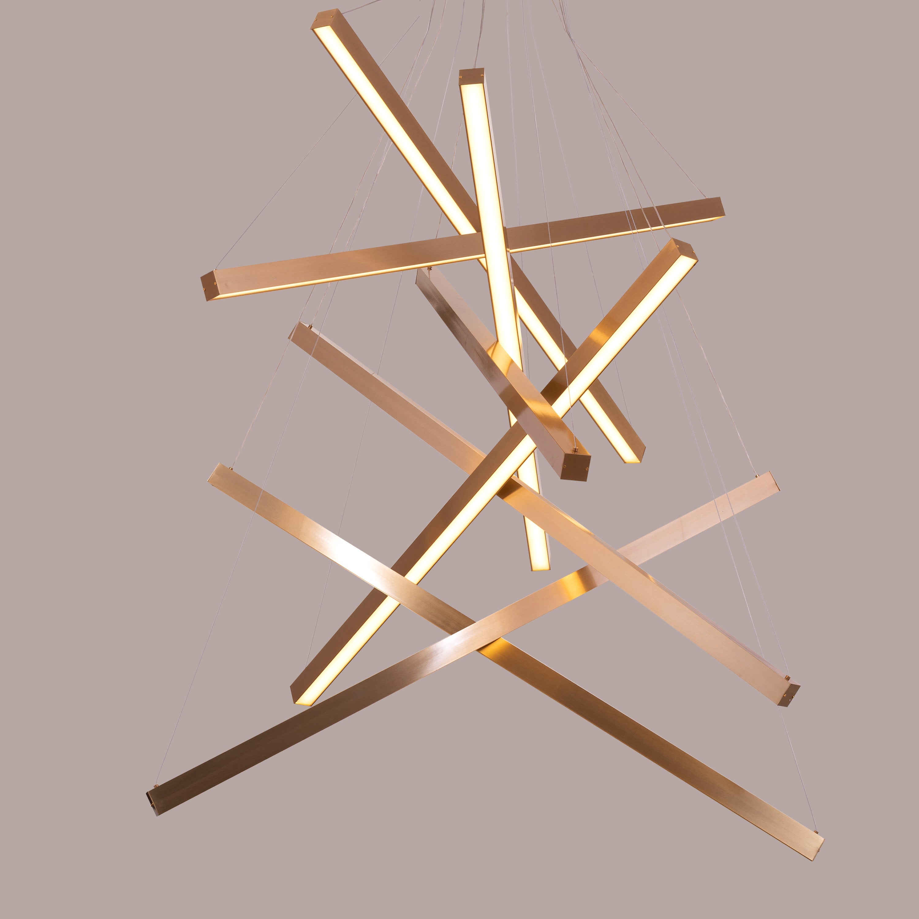 Toast To Tomorrow (Large, Gold, Dimmable LED with Remote Control) Double Height Chandelier