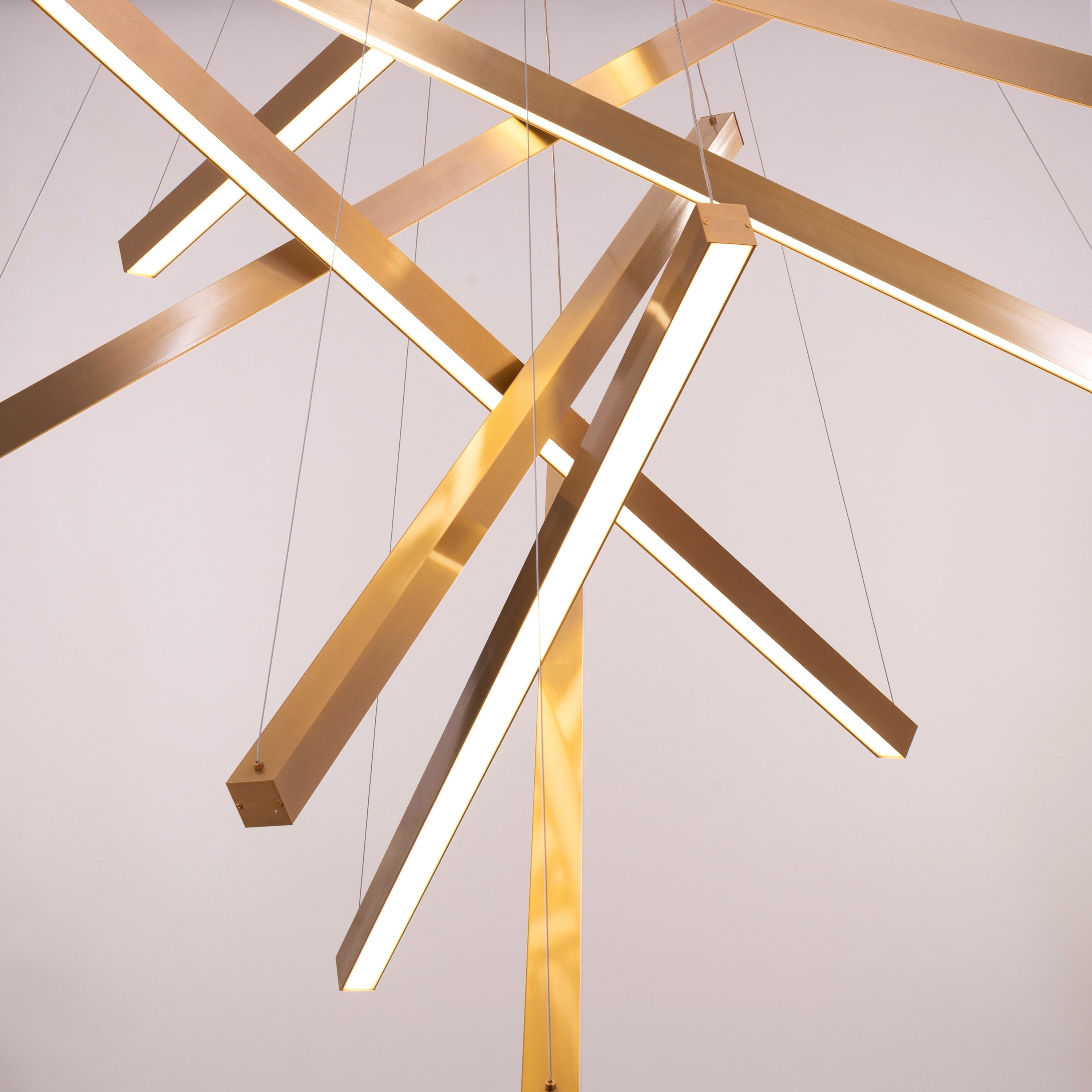 Toast To Tomorrow (Large, Gold, Dimmable LED with Remote Control) Double Height Chandelier