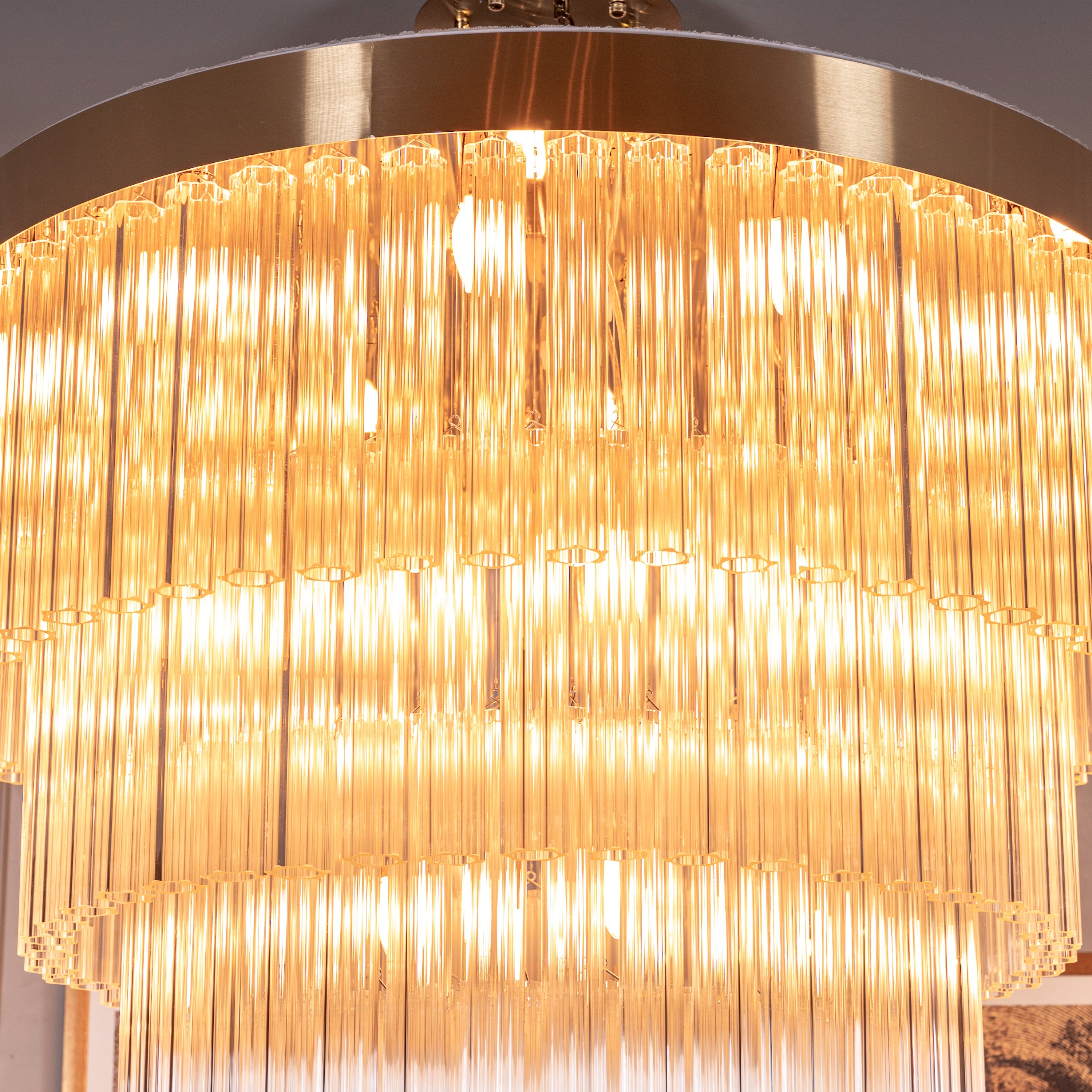 Red Carpet (Large, Round, Gold) Crystal Chandelier