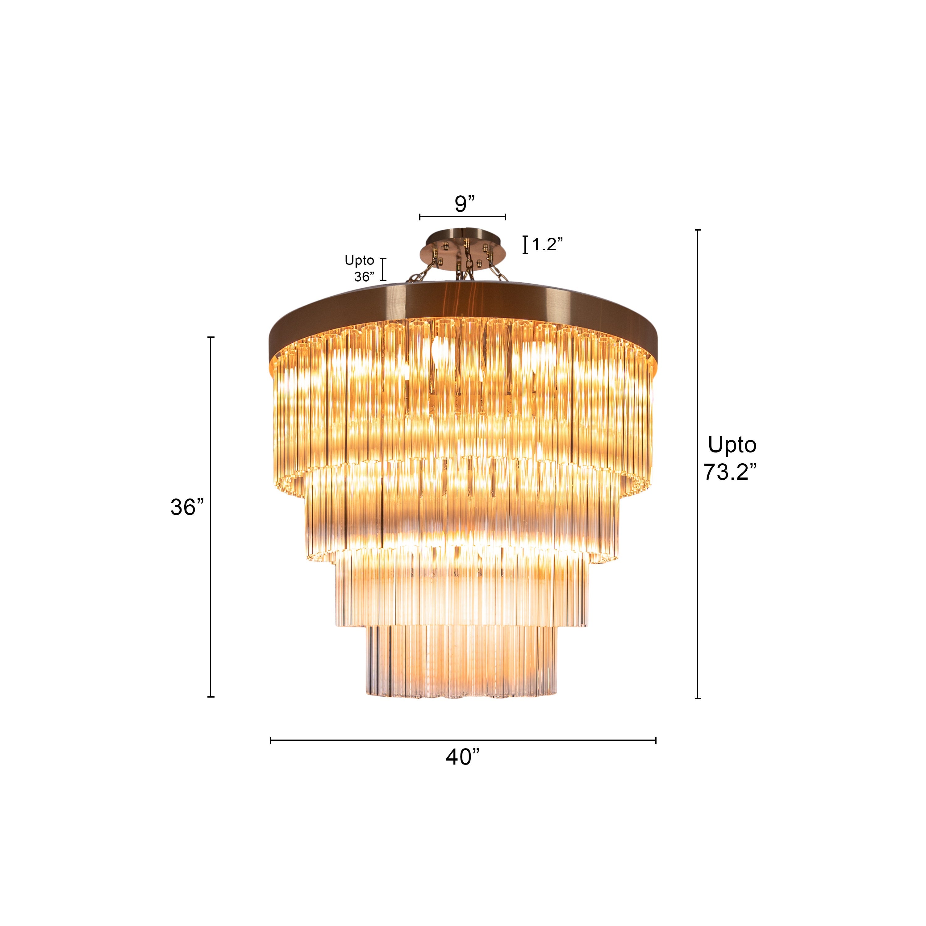 Red Carpet (Large, Round, Gold) Crystal Chandelier