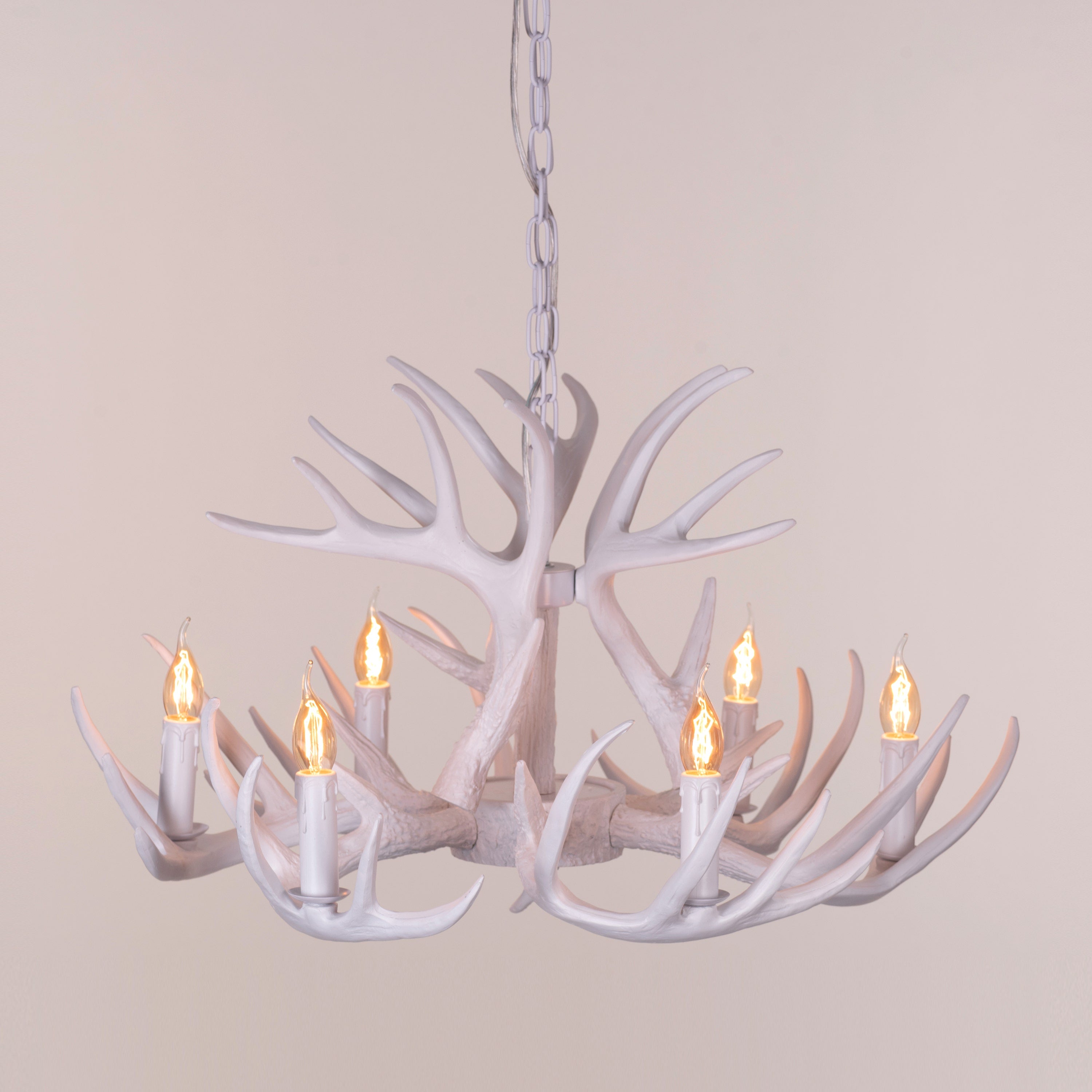 White Christmas Antler Chandelier