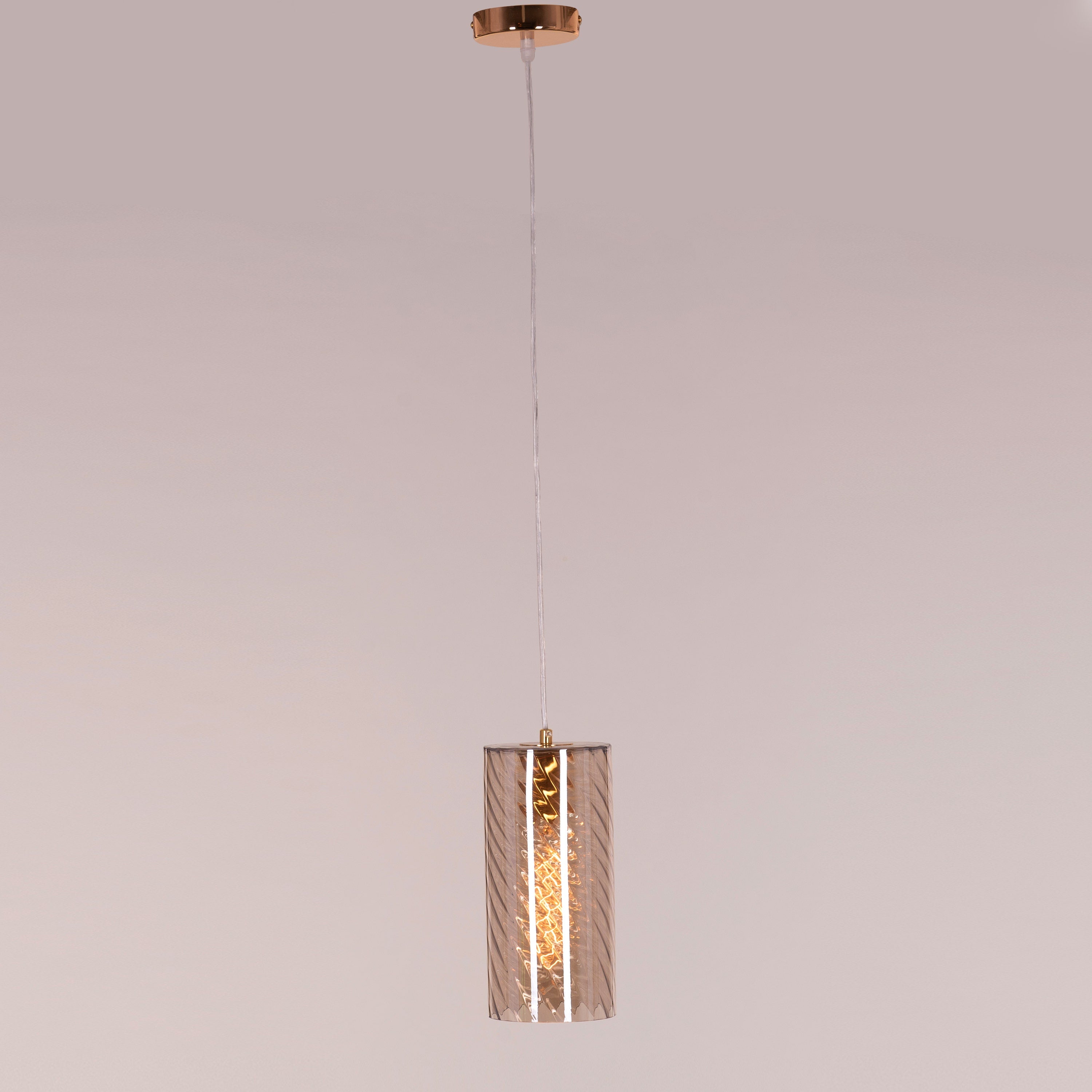 No Words (Amber) Textured Glass Pendant Light
