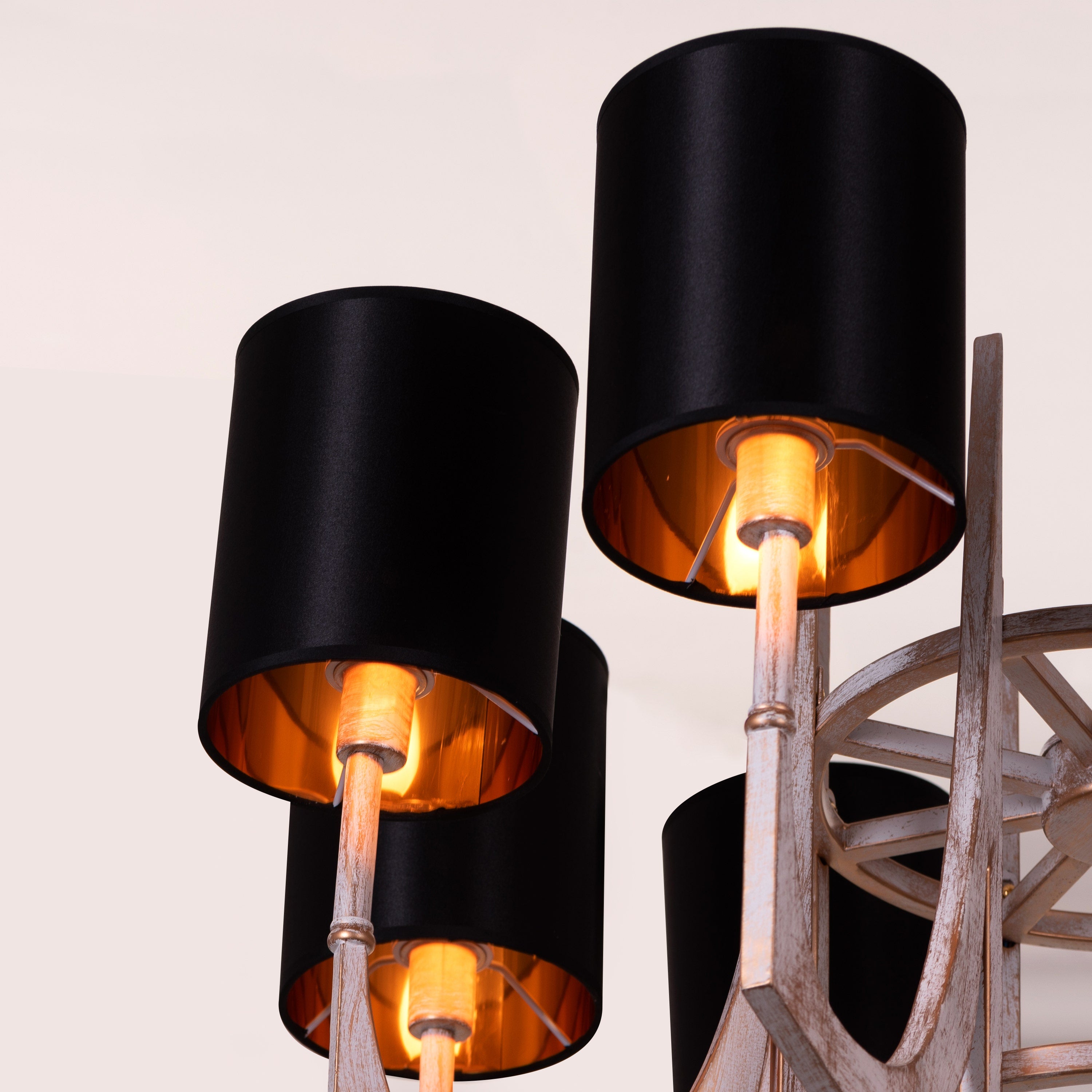 Calm In Chaos (Large, Vintage Gold, Black) Chandelier