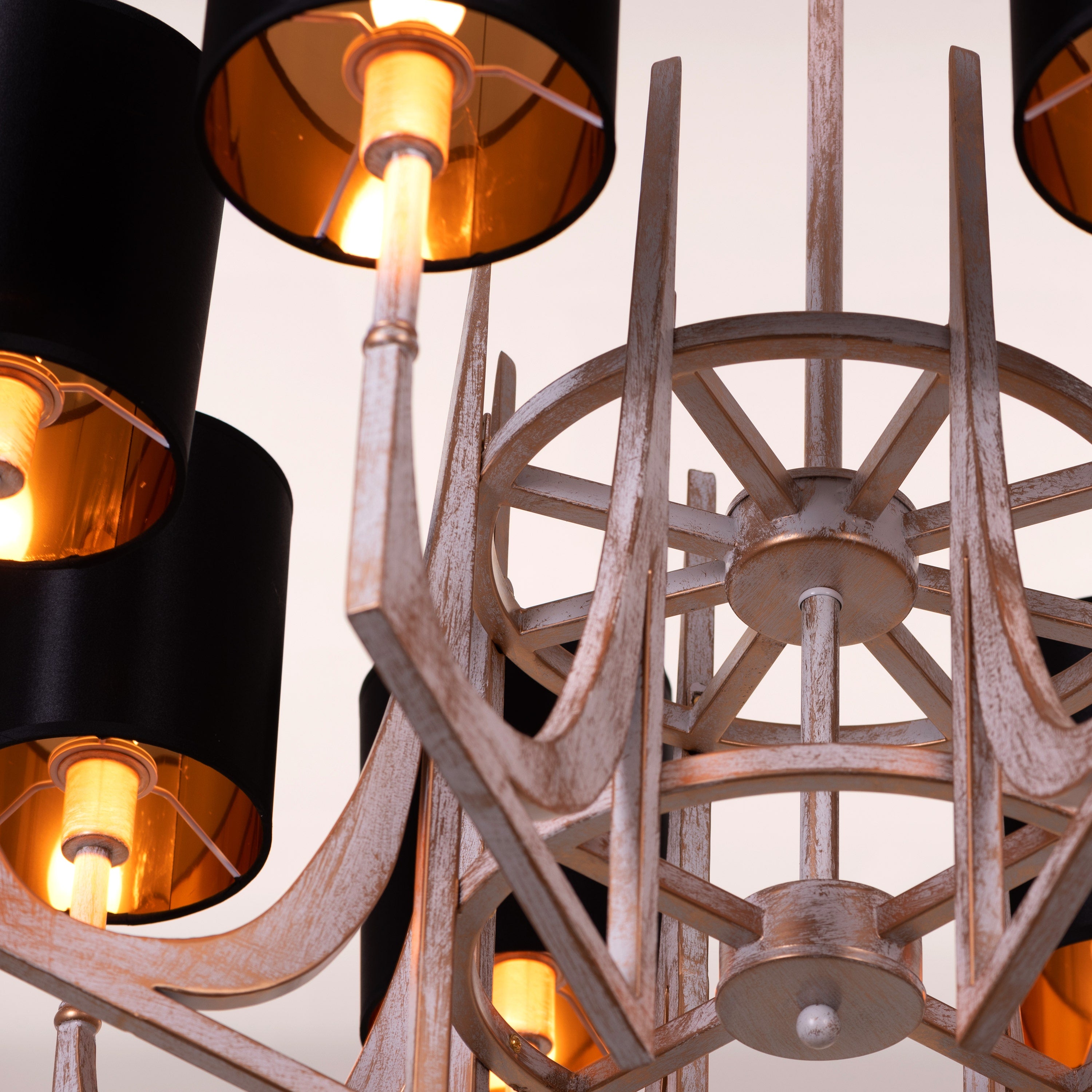 Calm In Chaos (Large, Vintage Gold, Black) Chandelier